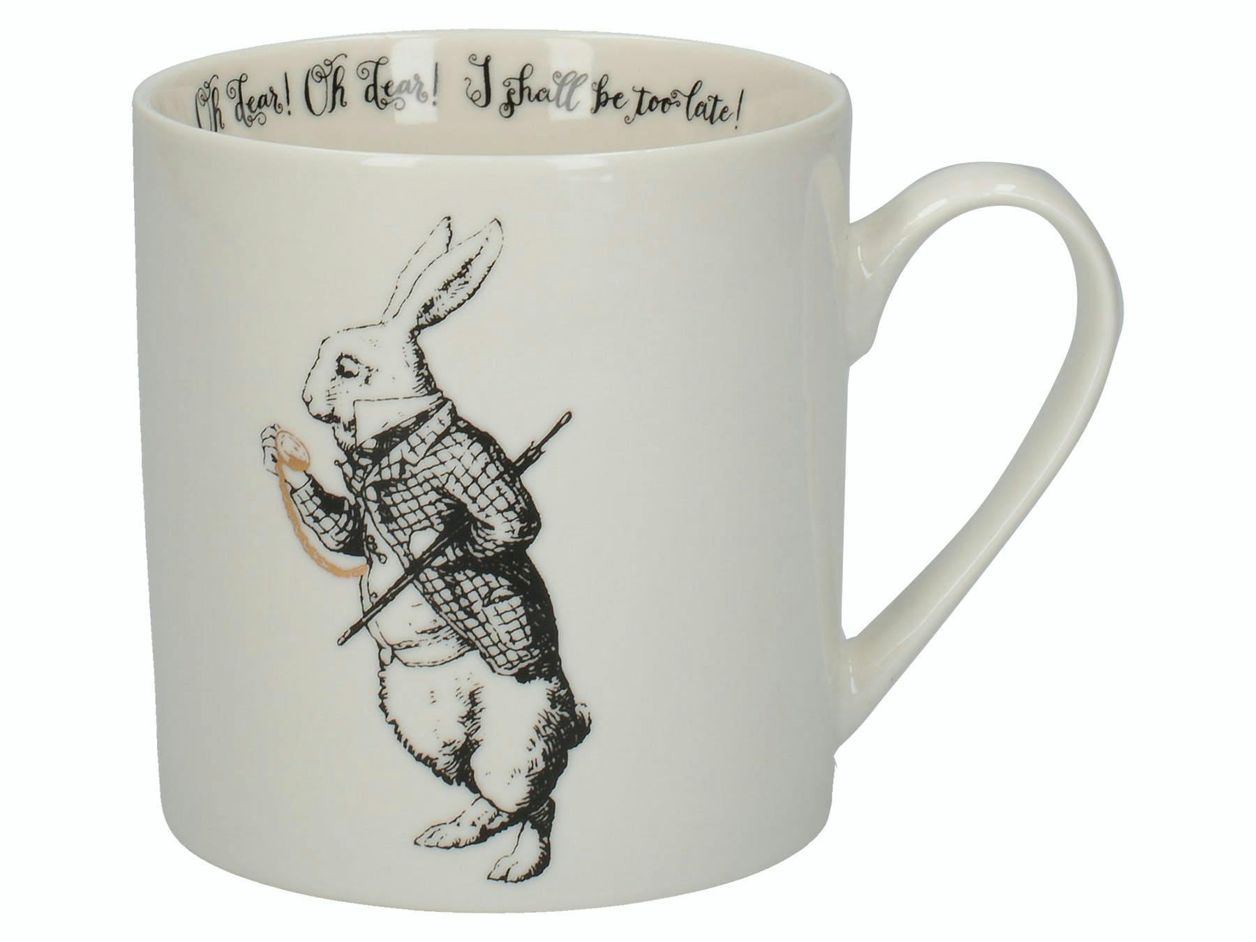Rackhams White Victoria And Albert Alice In Wonderland Rabbit Can Mug - Fine China - Mug