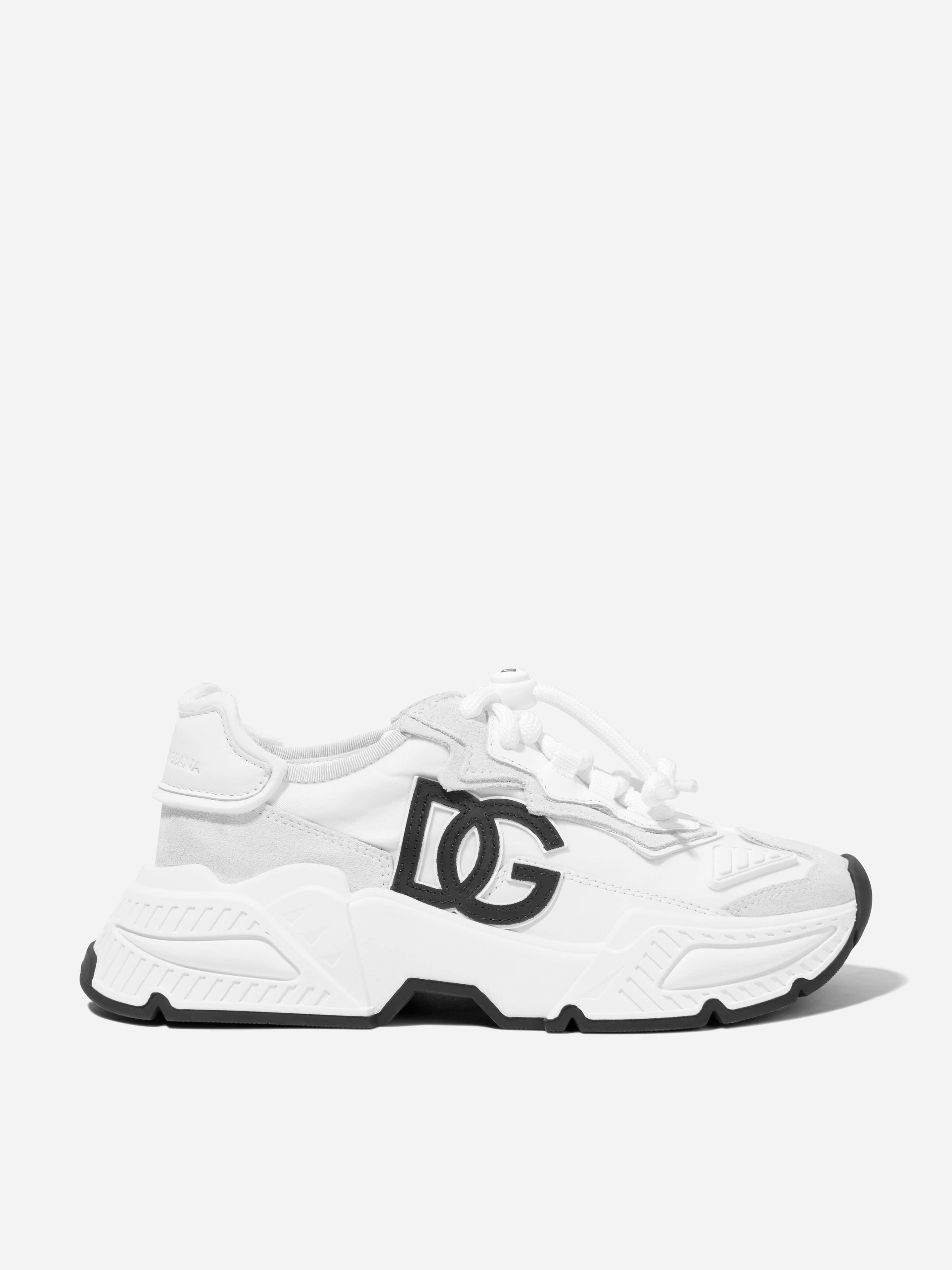 Dolce & Gabbana Kids Unisex Kids White Mixed Materials Daymaster Trainers In - Eu 31 Uk 12.5