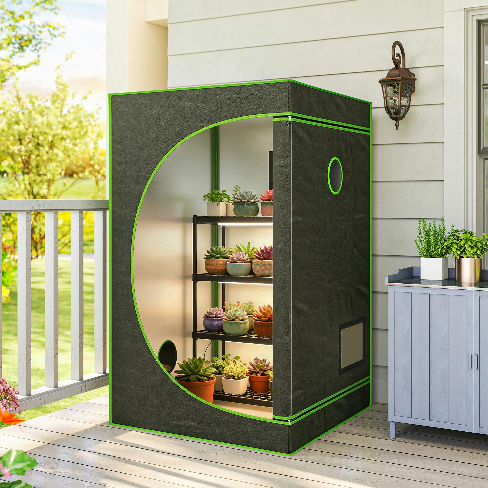 Rackhams Black Grow Tent, Reflective Mylar Hydroponic Growing Tent,