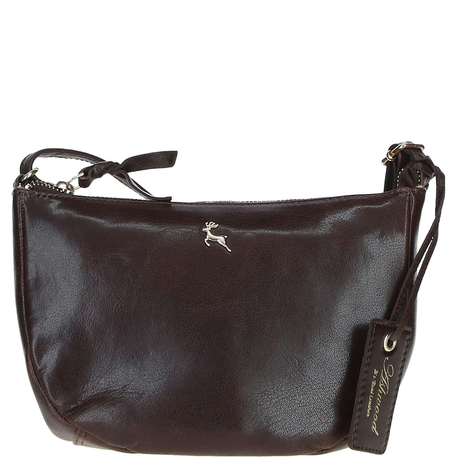 Ashwood Brown Leather Compact Crossbody Bag - One Size - Leather