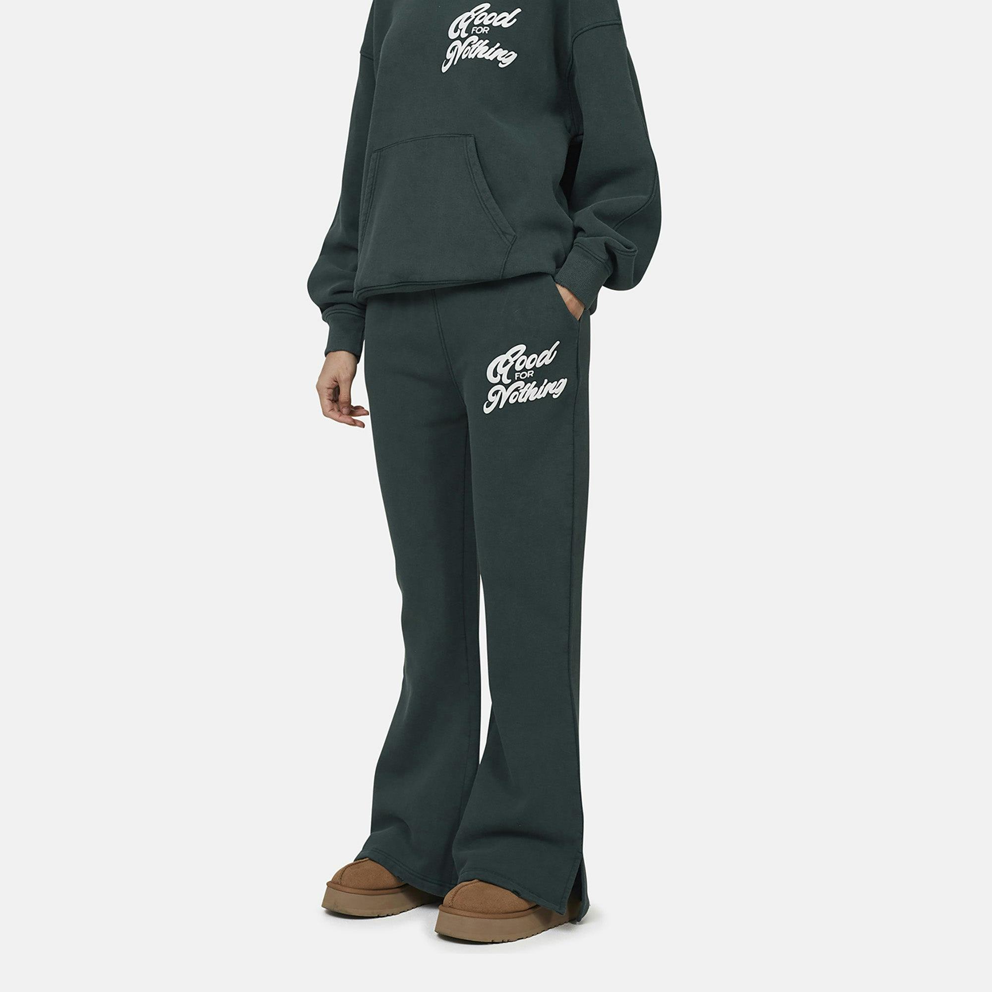 Good For Nothing Green Flared Joggers - M