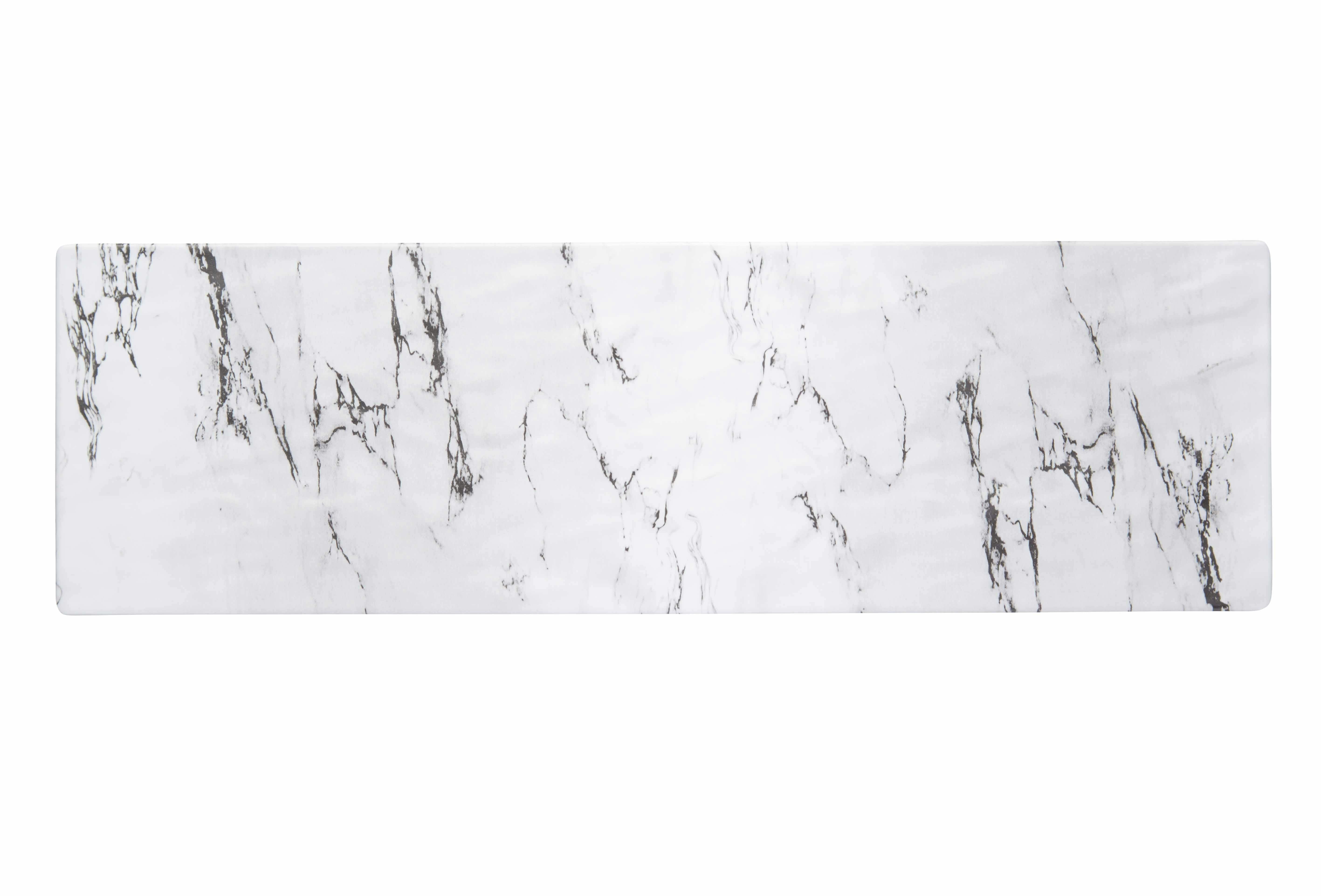 Rackhams White Summer Rectangle Melamine Marble-Effect Serving Platter - Melamine - Serving Platter