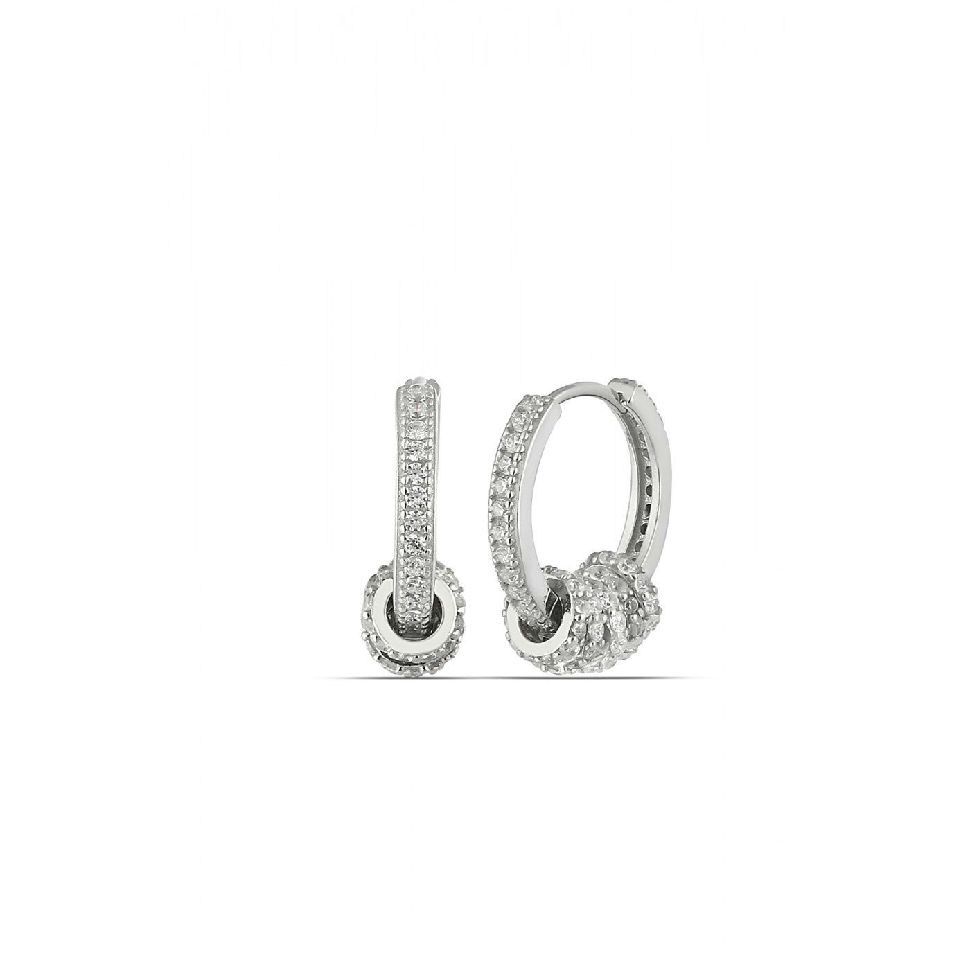 Spero London Silver Sterling Cz Jewelled Hoops