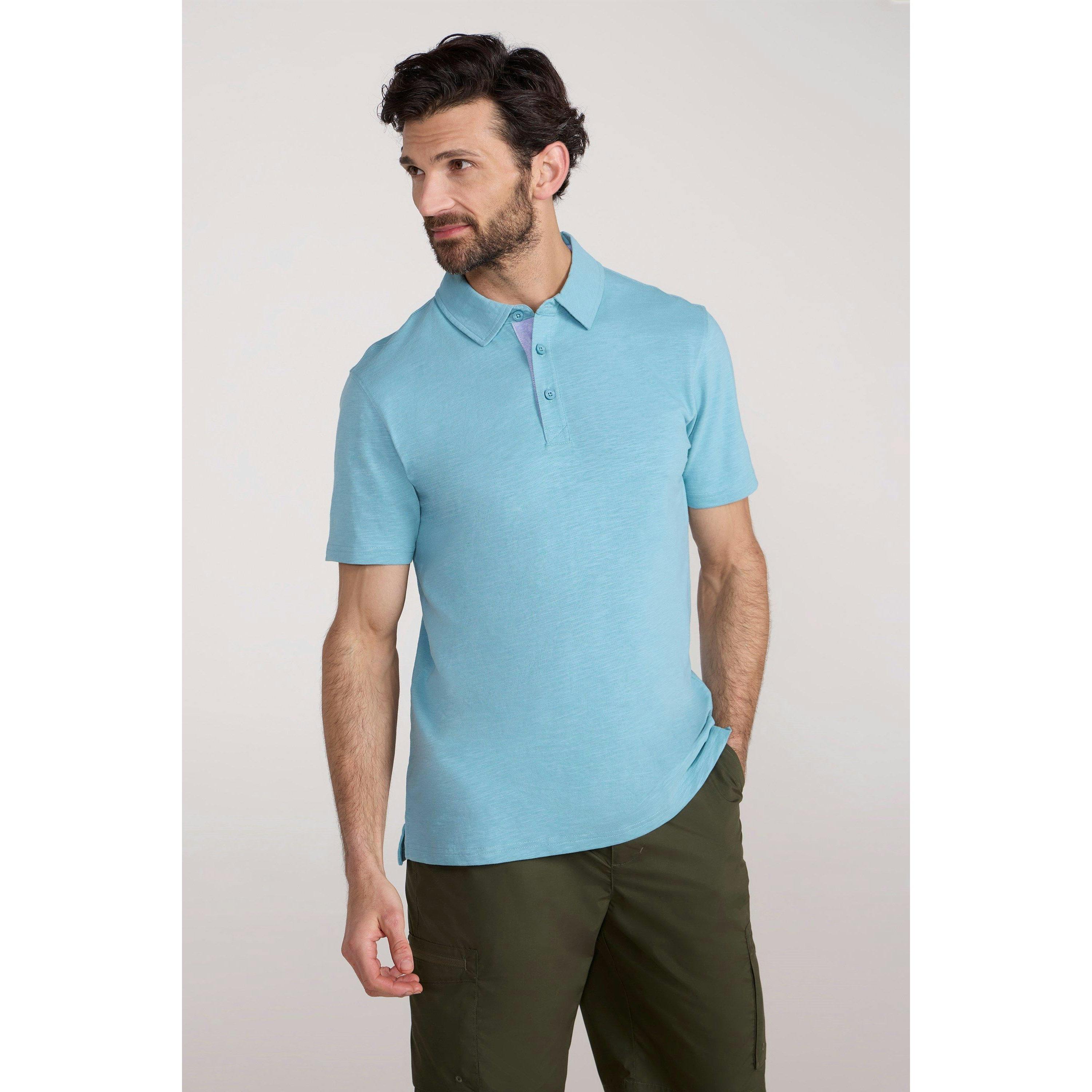 Mountain Warehouse Men's Turquoise Hasst Ii Organic Polo Shirt - 4XL - 100% Cotton