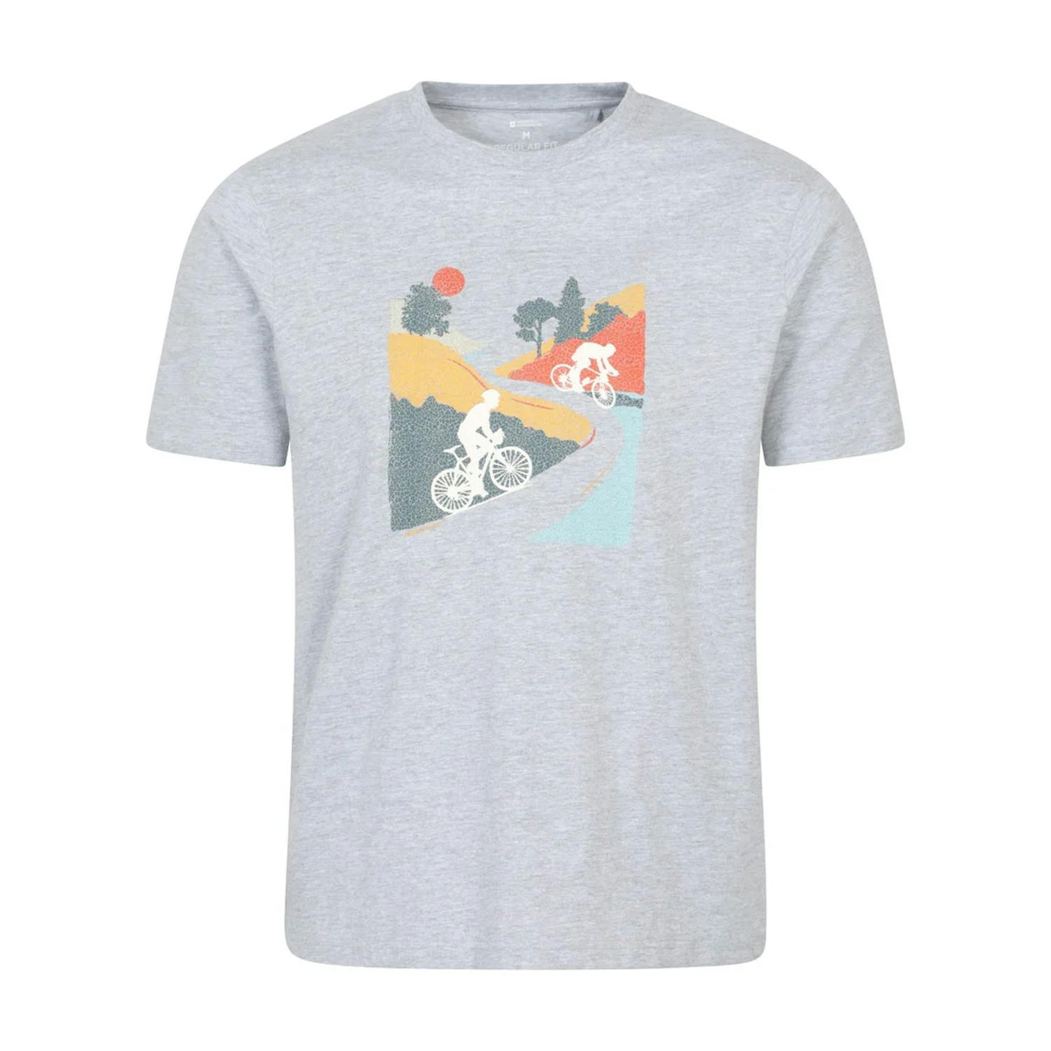 Mountain Warehouse Unisex Grey Adult Mountain Bike Cotton T-Shirt - Alloy - Xxl - Alloy - 100% Organic Cotton