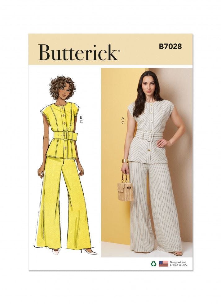 Butterick Women's Sewing Pattern 7028, Tops, Trousers For H5 (6-8-10-12-14) - Intermediate - U5 (16-18-20-22-24)