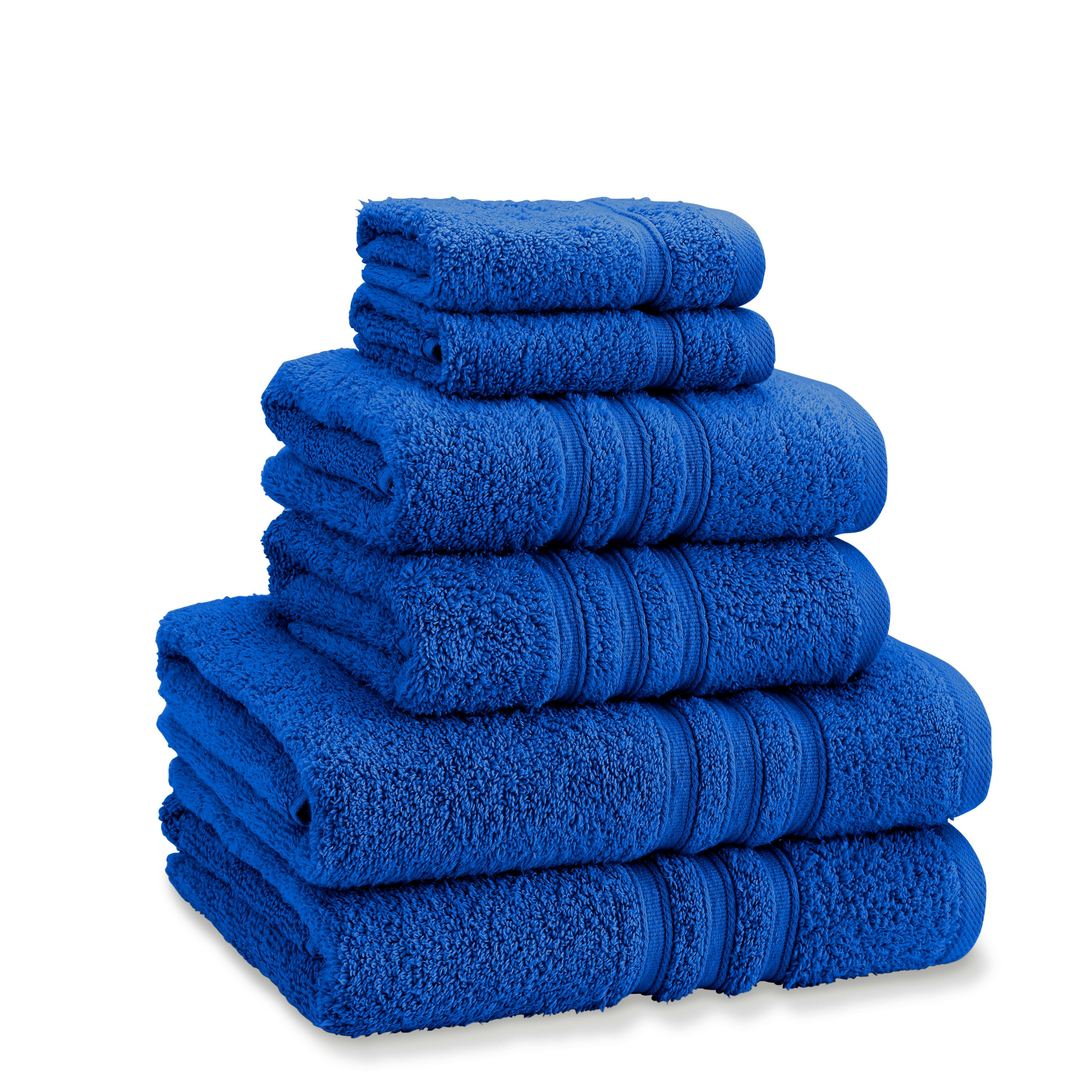 Catherine Lansfield Cobalt/Blue Zero Twist Cotton 6 Piece Towel Bale Set - 6 Piece Towel Set