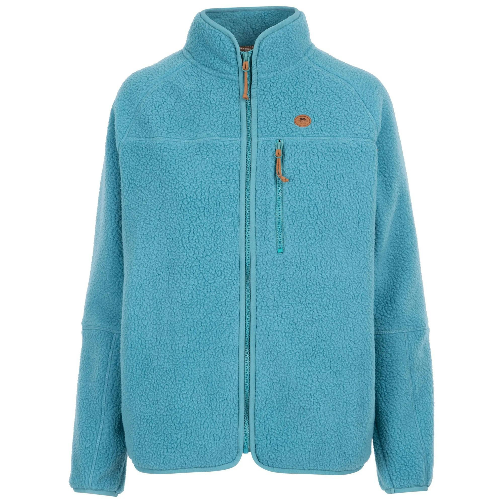 Trespass Women's Quake Leather Trim Fleece Jacket in Blue | Size: Medium - Image 2