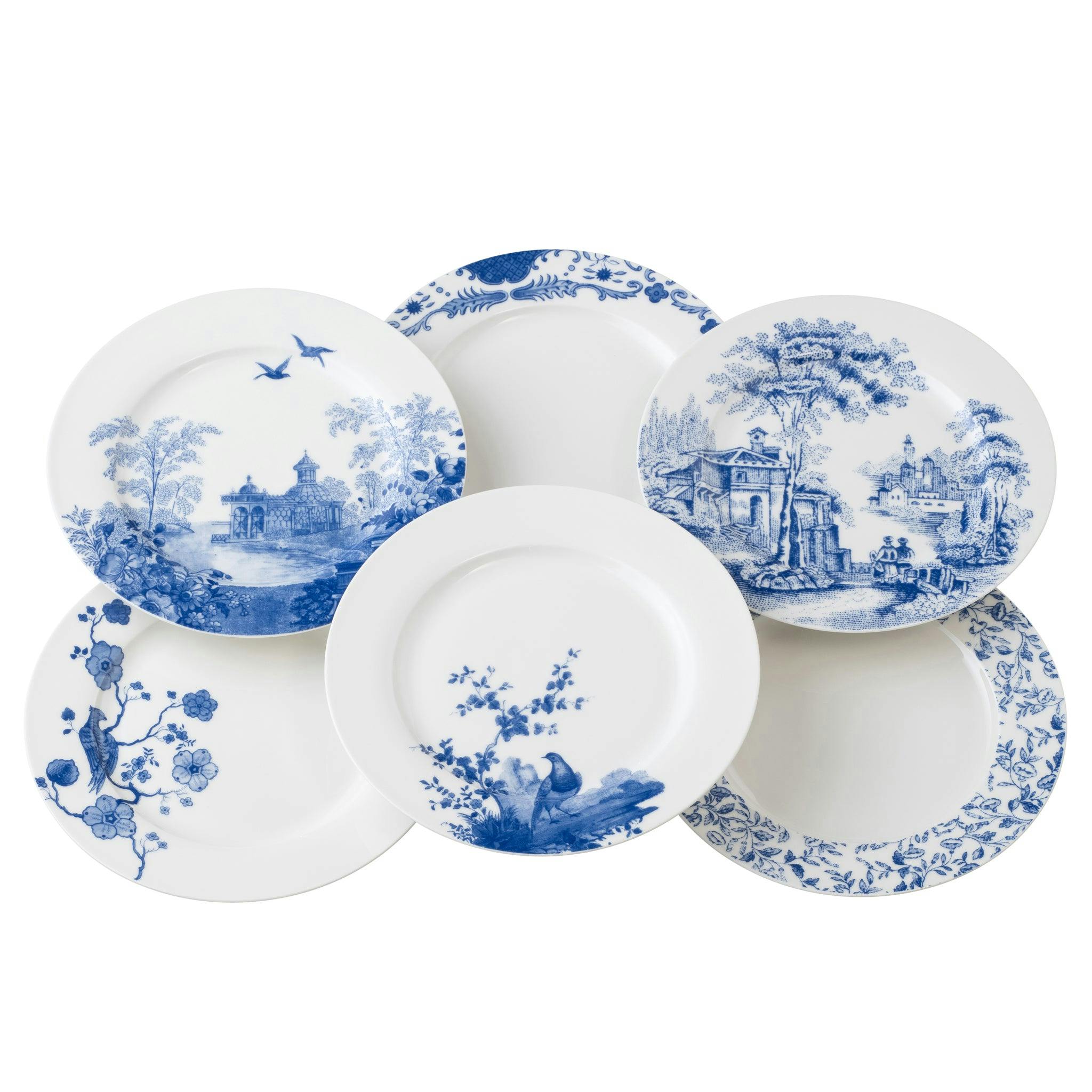 Rackhams Blue Aynsley Archive Teaplates Set Of 6