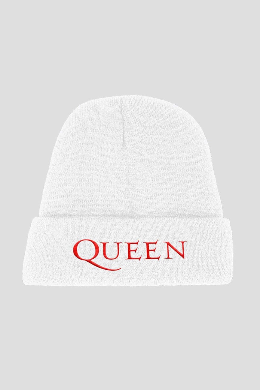 Paradiso Clothing Unisex White Queen Band Logo Beanie Hat - One Size