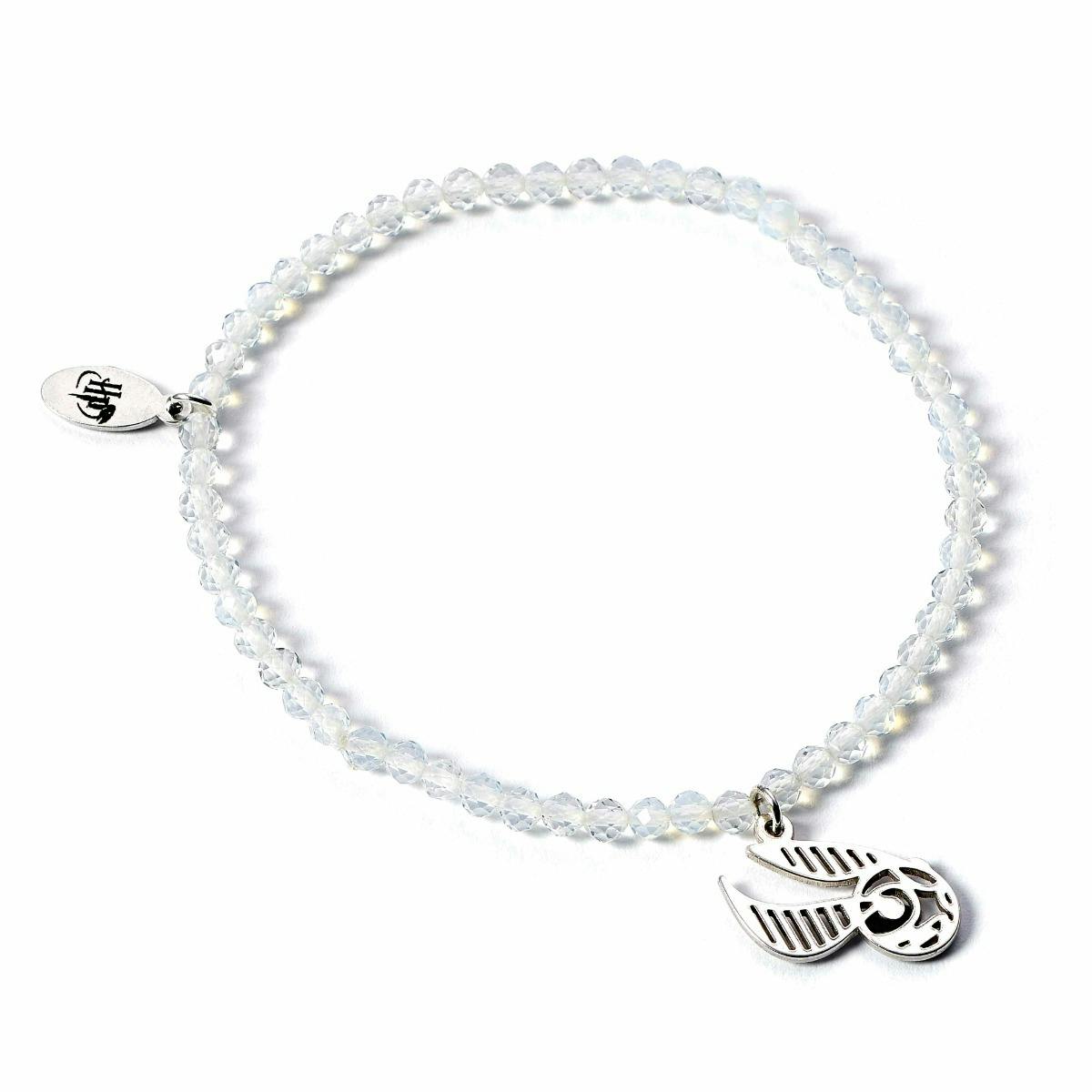 The Carat Shop Silver/Golden Harry Potter Semi Precious Stone Bracelet With Sterling Snitch Charm