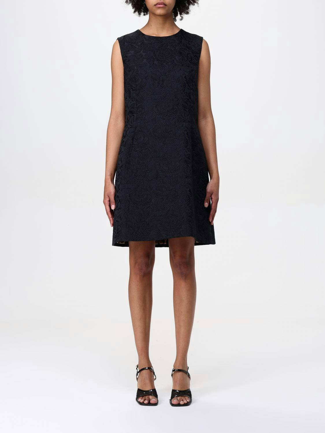 Dolce & Gabbana Women's Black Floral Brocade Aline Dress - Size 48 Eu