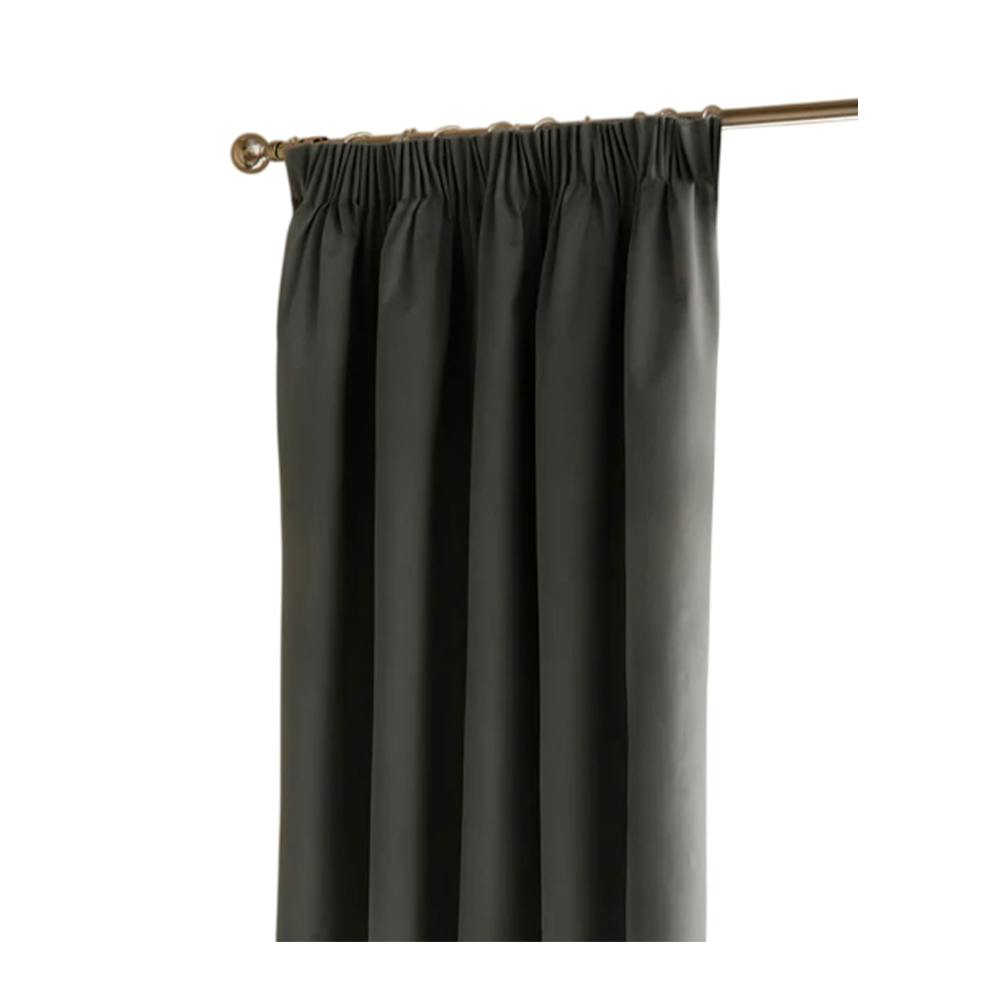 Furn Ultimate Velvet Eyelet Curtains - Charcoal - 117Cm X 183Cm - Charcoal - 100% Polyester