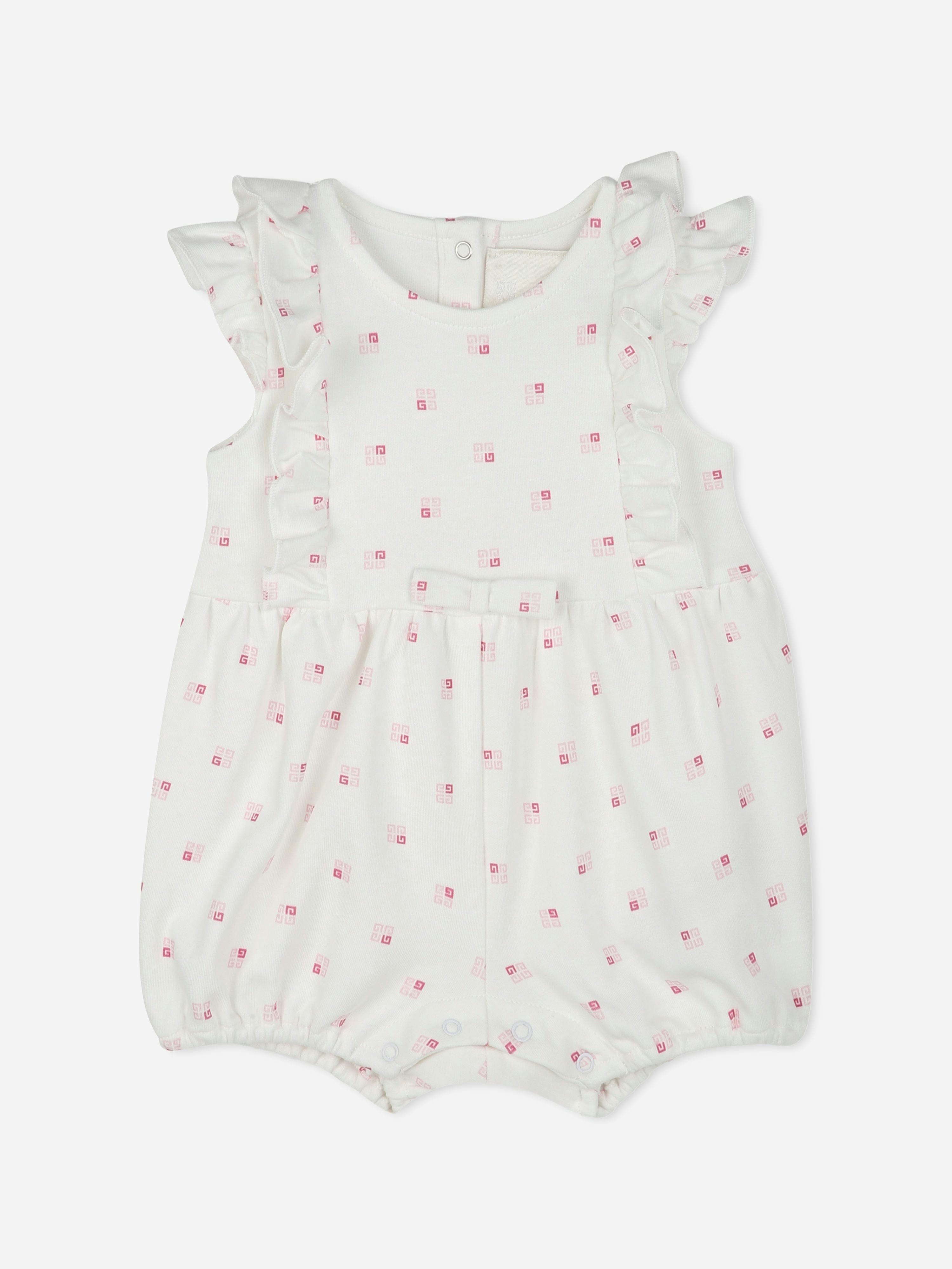Givenchy Women's Ivory Baby Girls Logo Romper In - 12 Mths