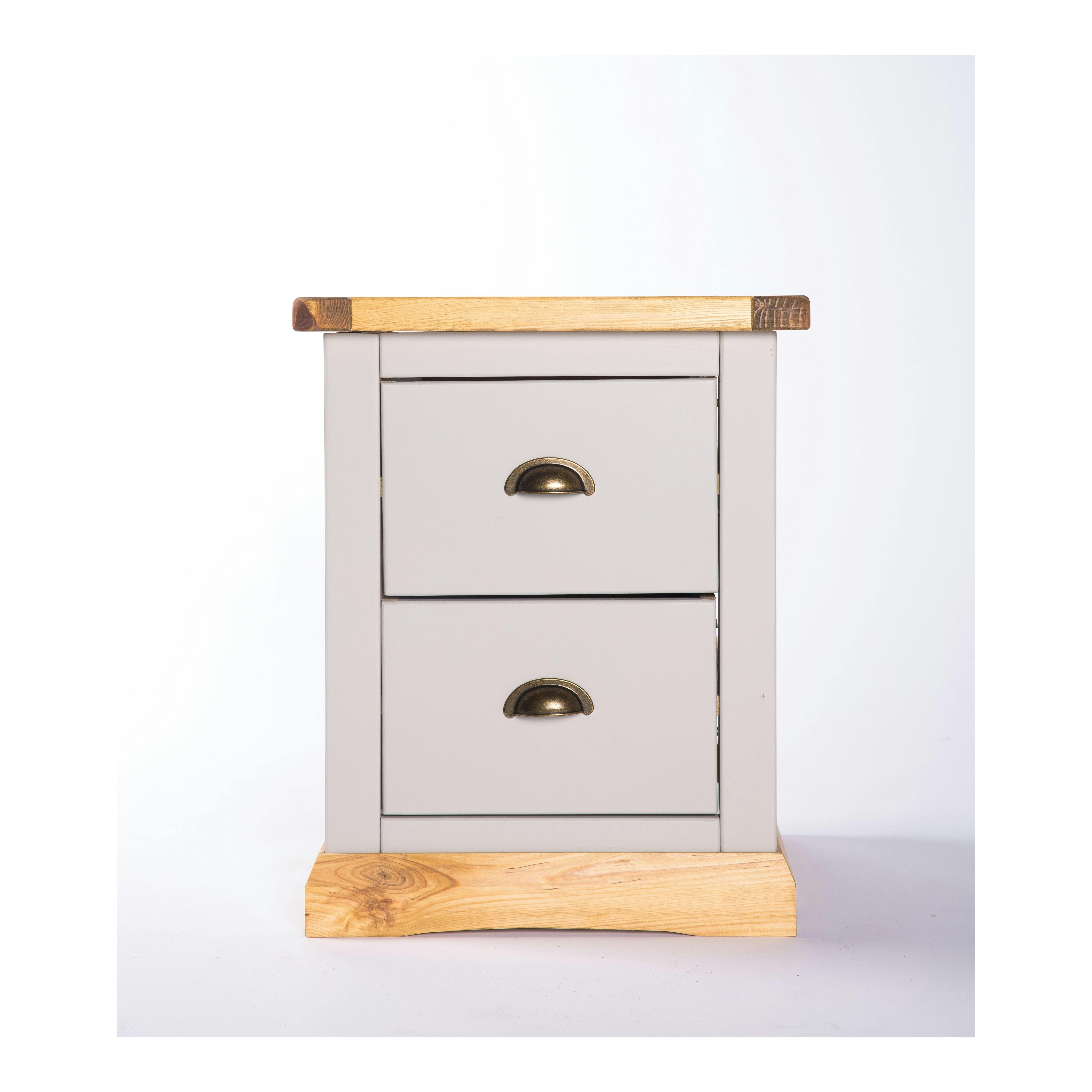 Cabinet Bits Light/Grey Bomporto 2 Drawer Bedside Table