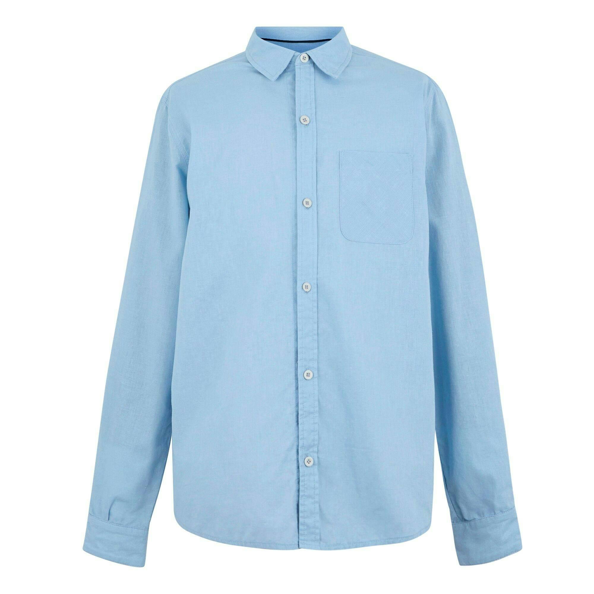 Regatta Men's Blue Loran Long-Sleeved Shirt - Chambray - 3XL - Chambray - 90% Cotton/10% Linen