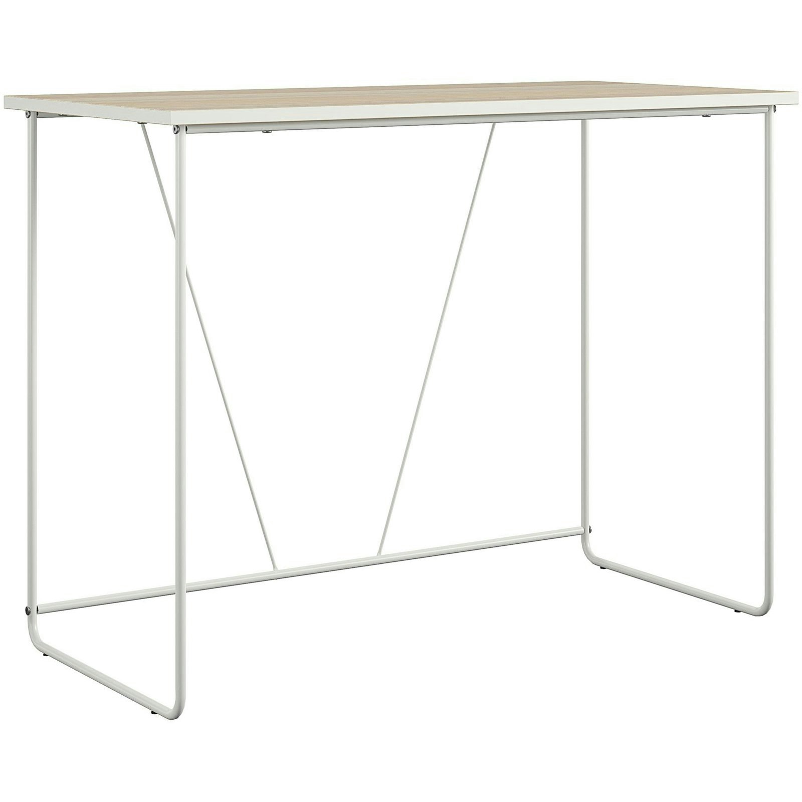 Dorel Home Cream Dante Writing Desk In Natural / Metal Frame