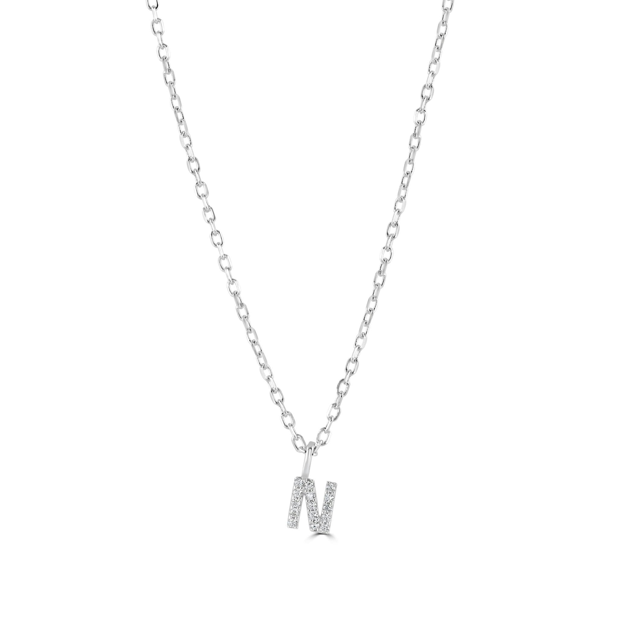 Mylee London Silver Sterling Crystal Initial Necklace - No - O