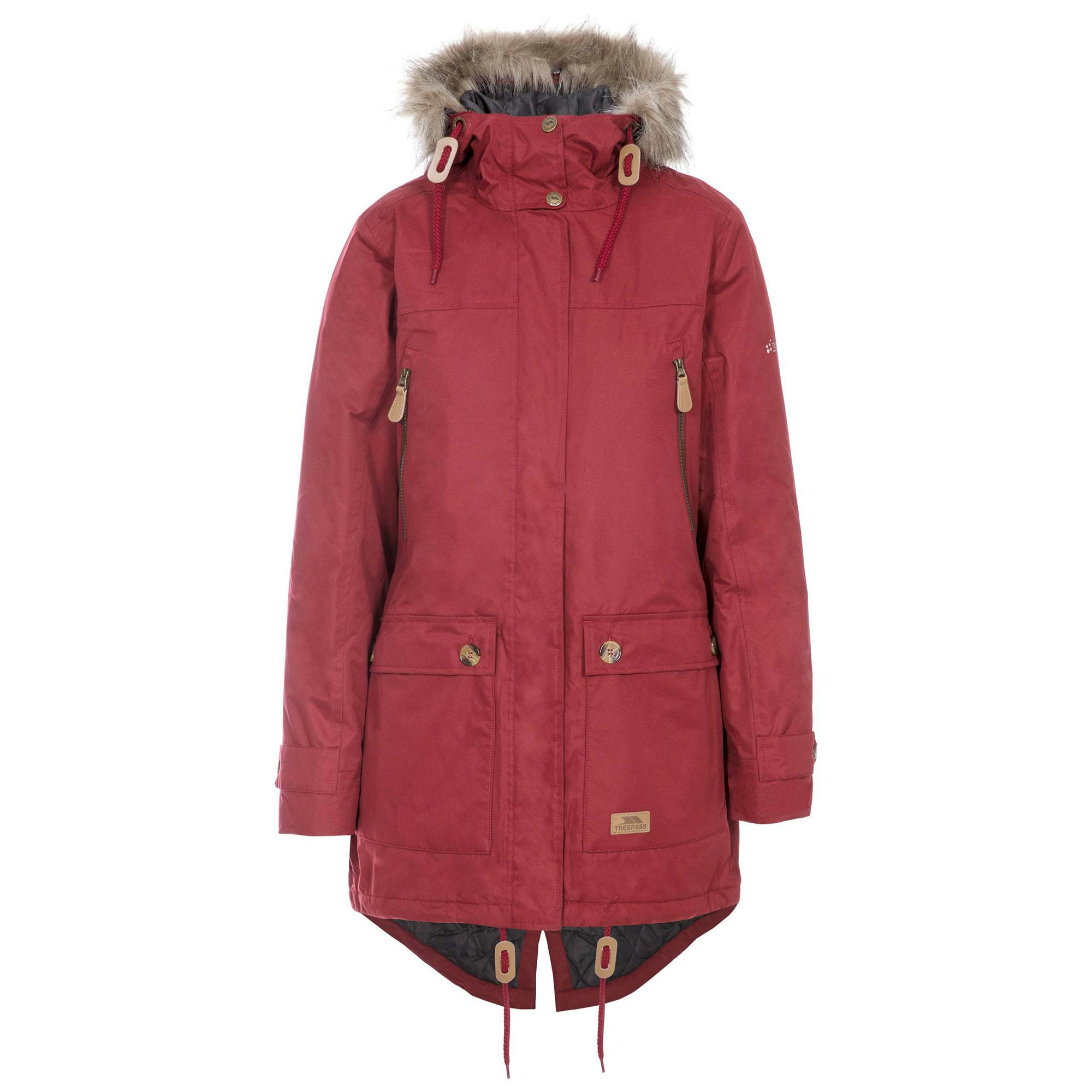 Trespass Women's Clea Waterproof Parka - Merlot - S - Merlot - 100% Polyester