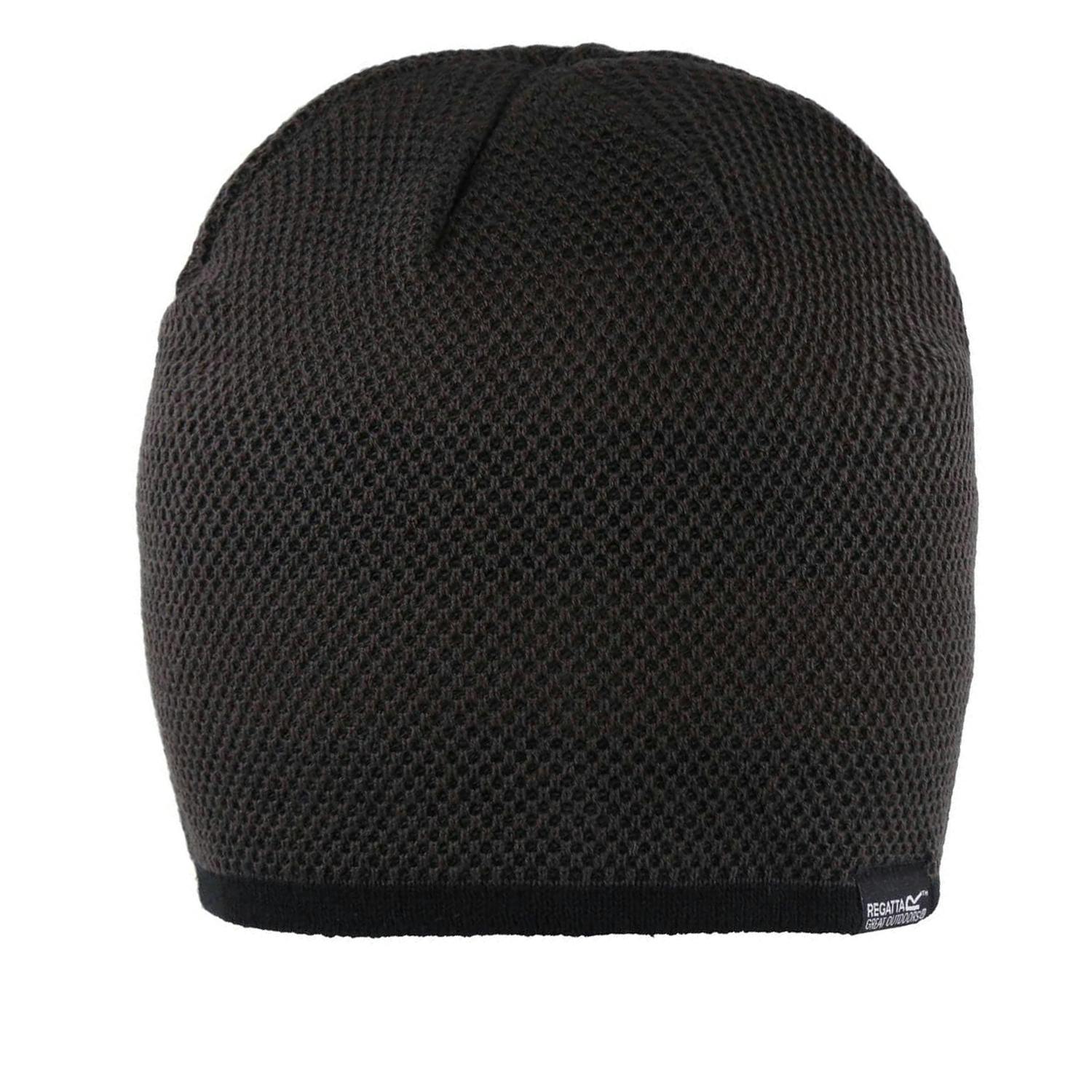 Regatta Unisex Black/Grey Adult Brock Iii Beanie - One Size - 100% Mixed