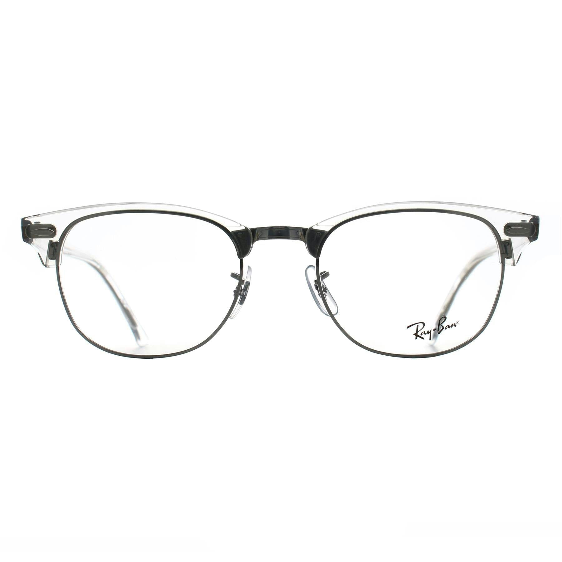 Ray-Ban Eyeglasses Clubmaster Optics - White Transparent Frame Clear Lenses 53-21, RB5154 - Image 6