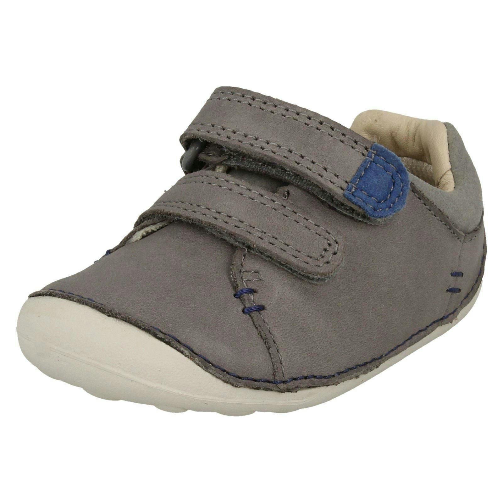 Clarks Boys Grey First Shoes Tiny Toby - Uk 2 Infant - G