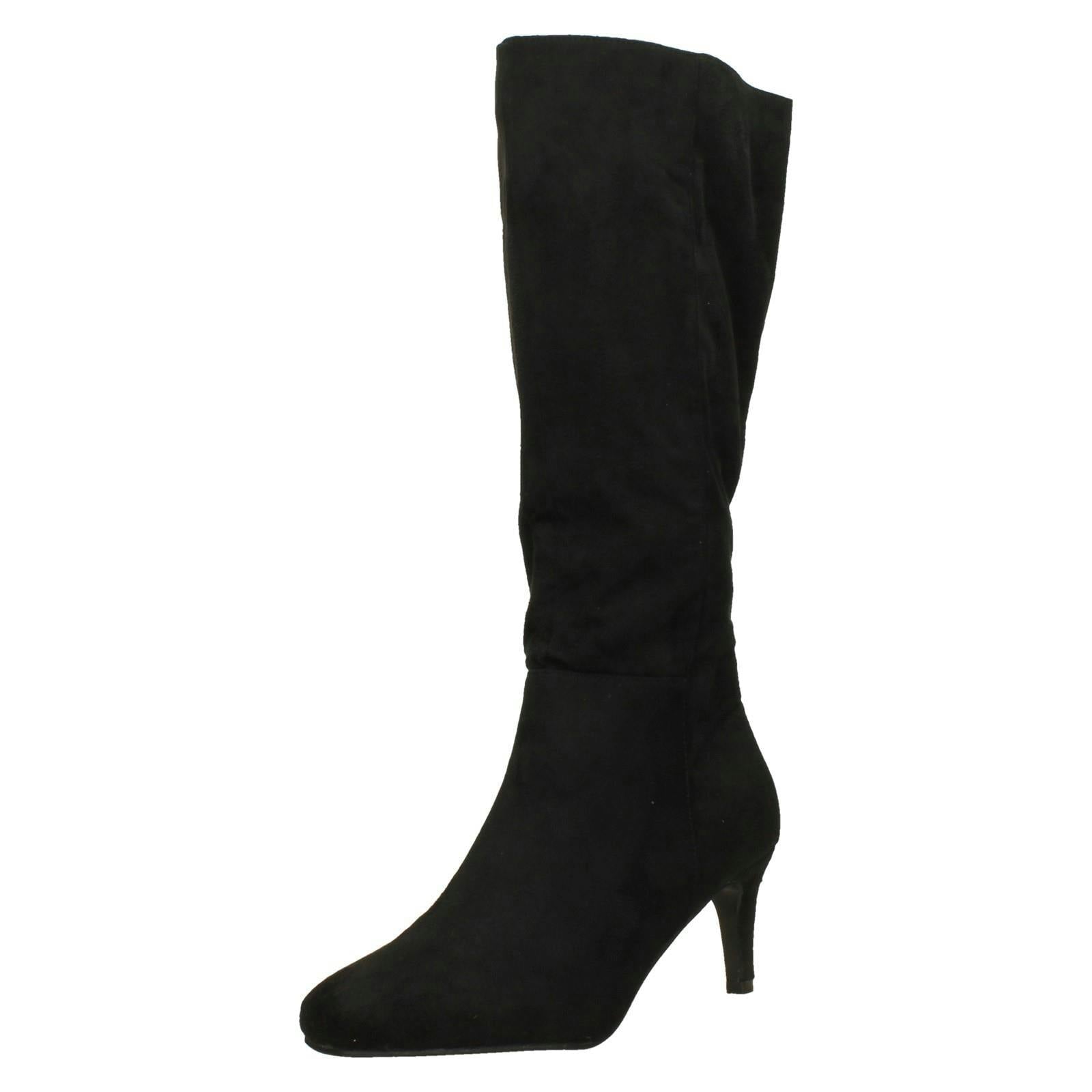 Spot On Women's Black Stiletto Knee High Boots F51237 - Uk 3
