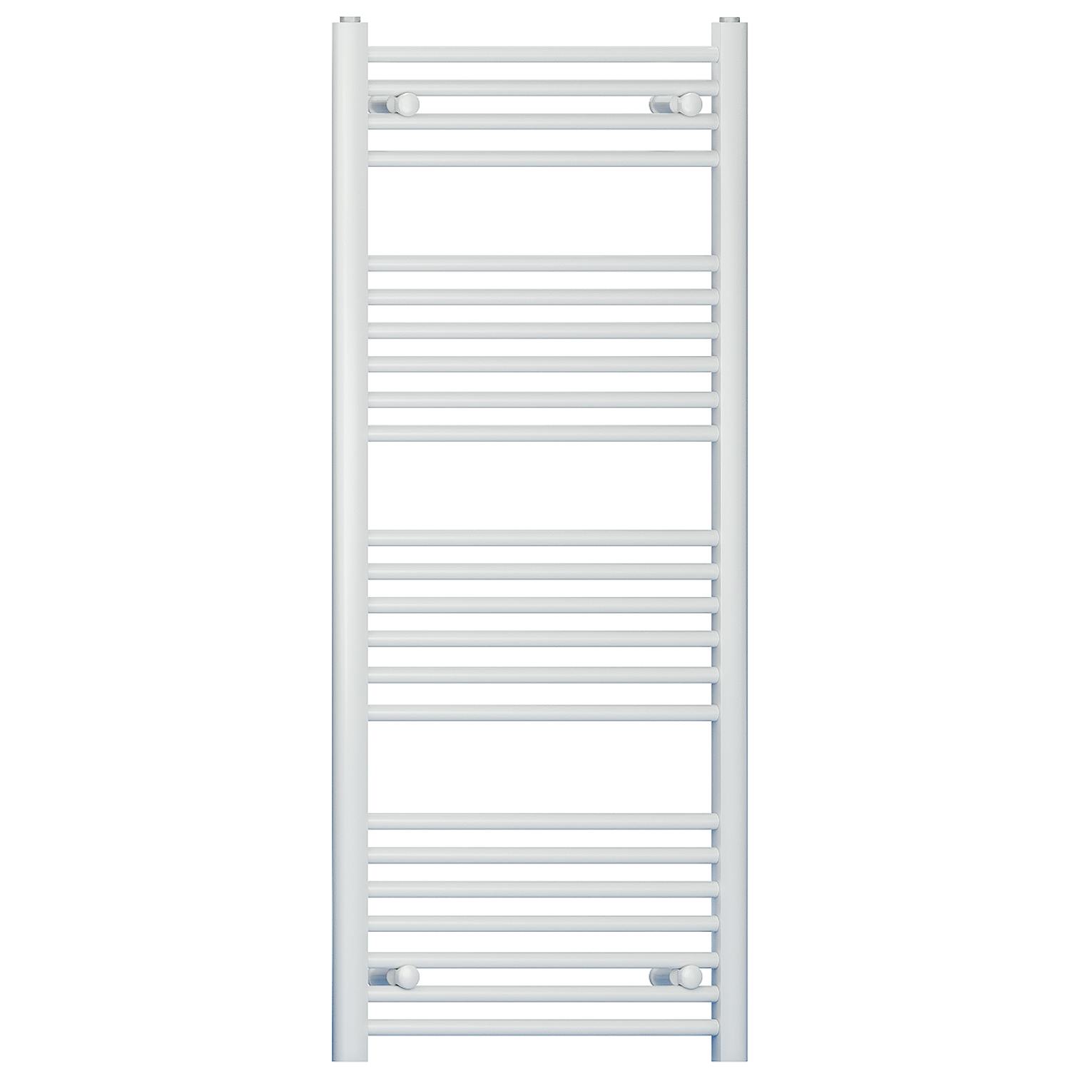 Myhomeware White 400Mm X 1200Mm Straight Heated Bathroom Towel Rail Radiator For Central Heating Uk