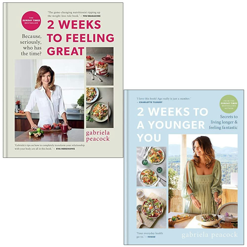 Kyle Books Gabriela Peacock Collection 2 Books Set (2 Weeks To Feeling Great, 2 Weeks To A Younger You)