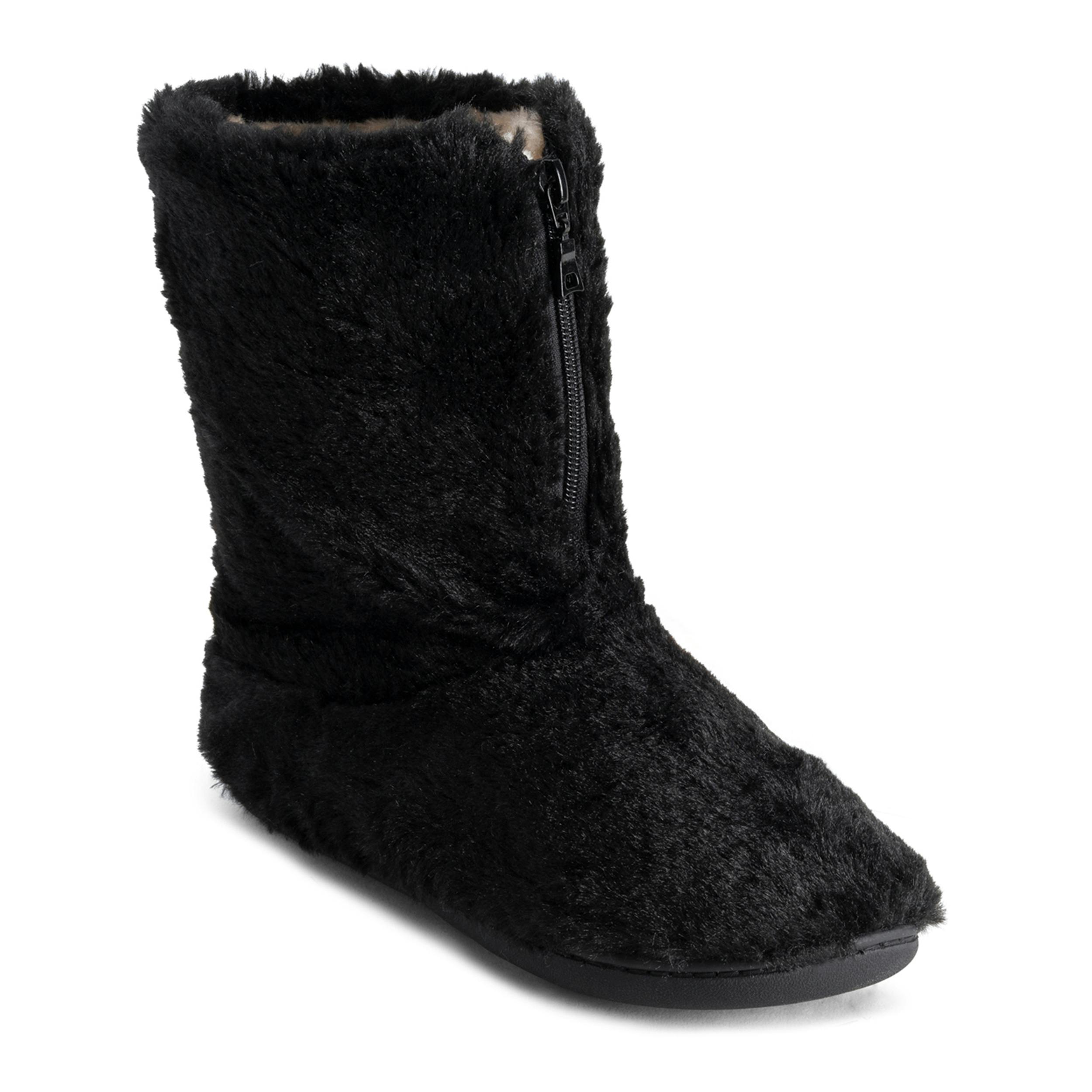 Viva Women's Black Polar Memory Foam Zipper Faux Fur Cosy Boots - 8