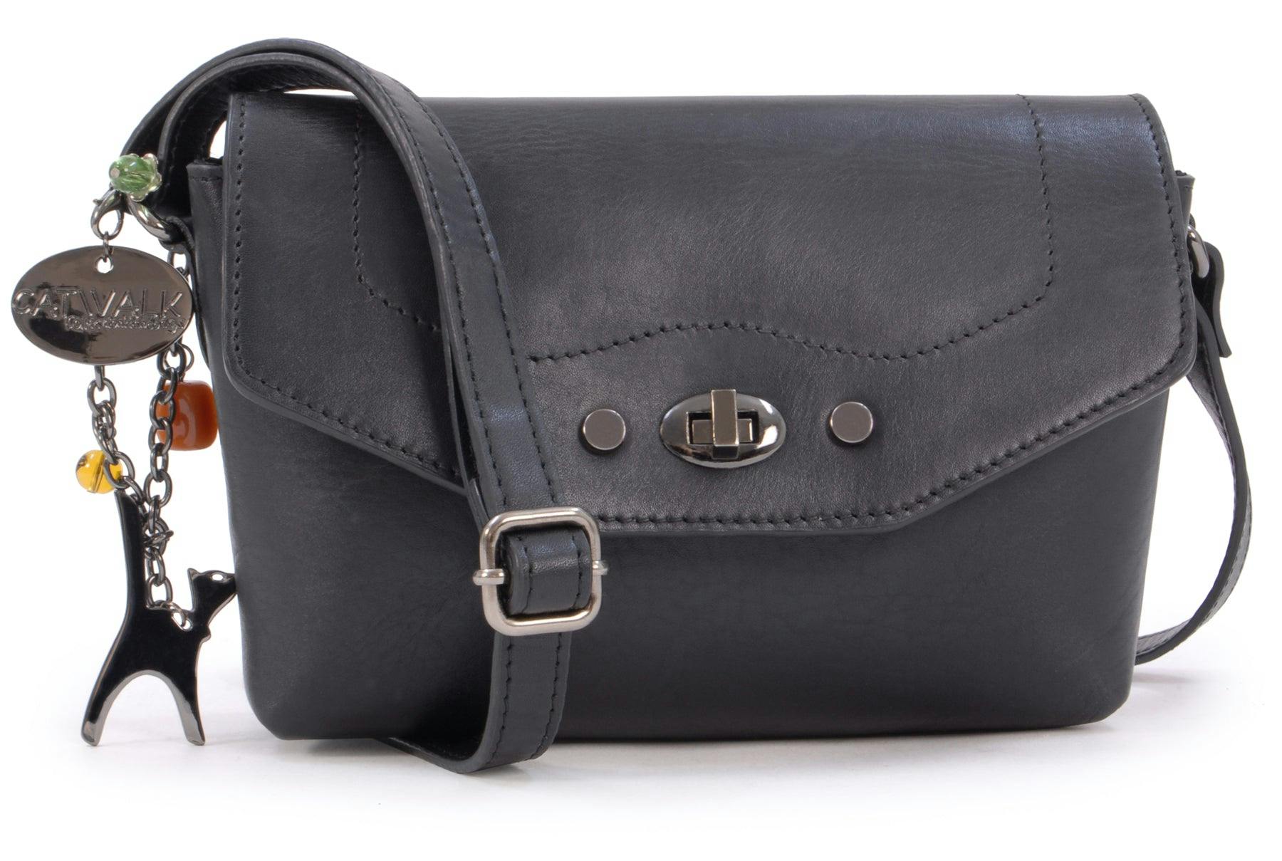 Catwalk Collection Handbags Black Florence - Crossbody Bag