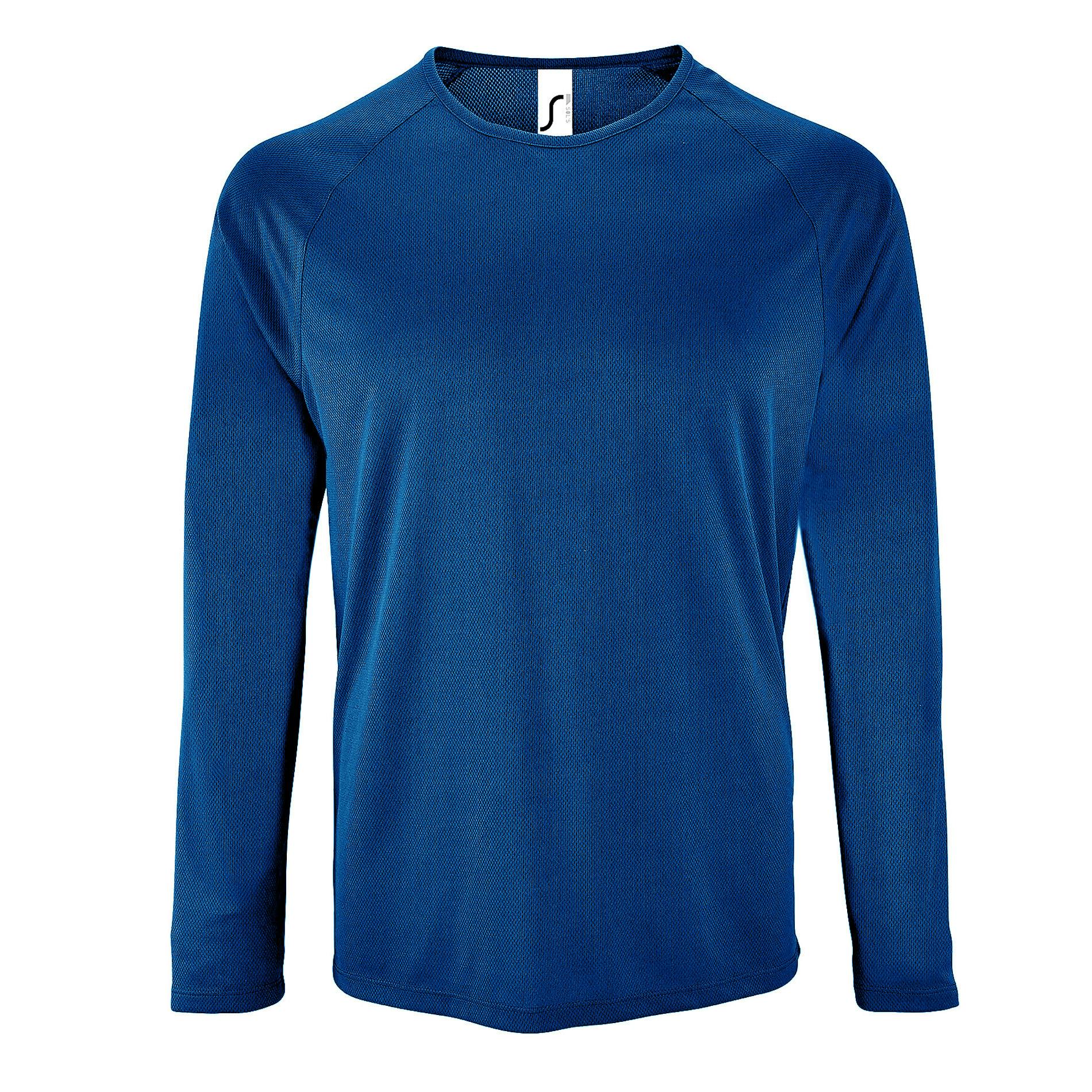 Sol's Men's Blue Sporty Long Sleeve Performance T-Shirt In | Size: 2XL - Image 2