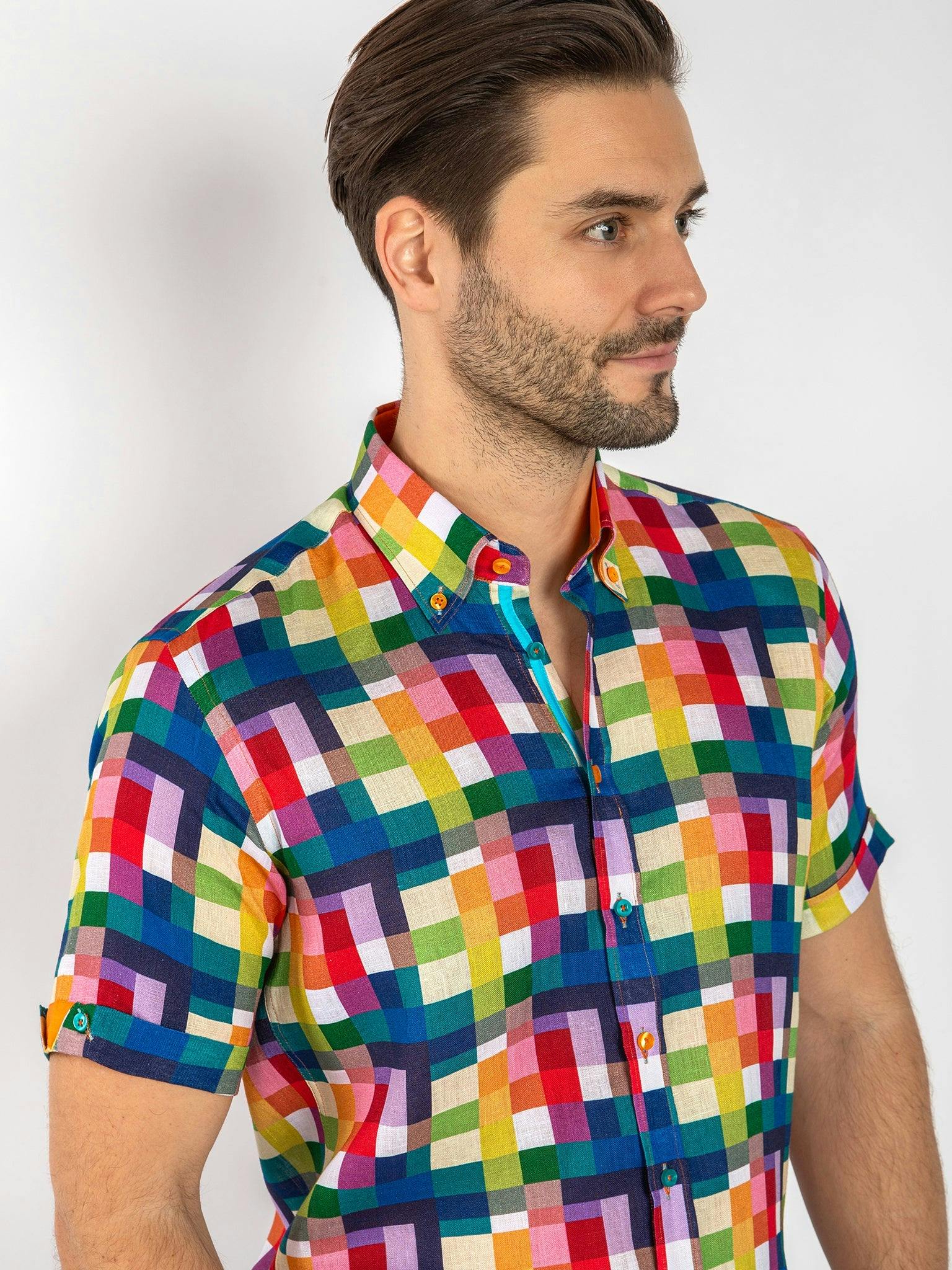 Claudio Lugli Cls2607 Multicolour Linen - Multicolour - 4XL