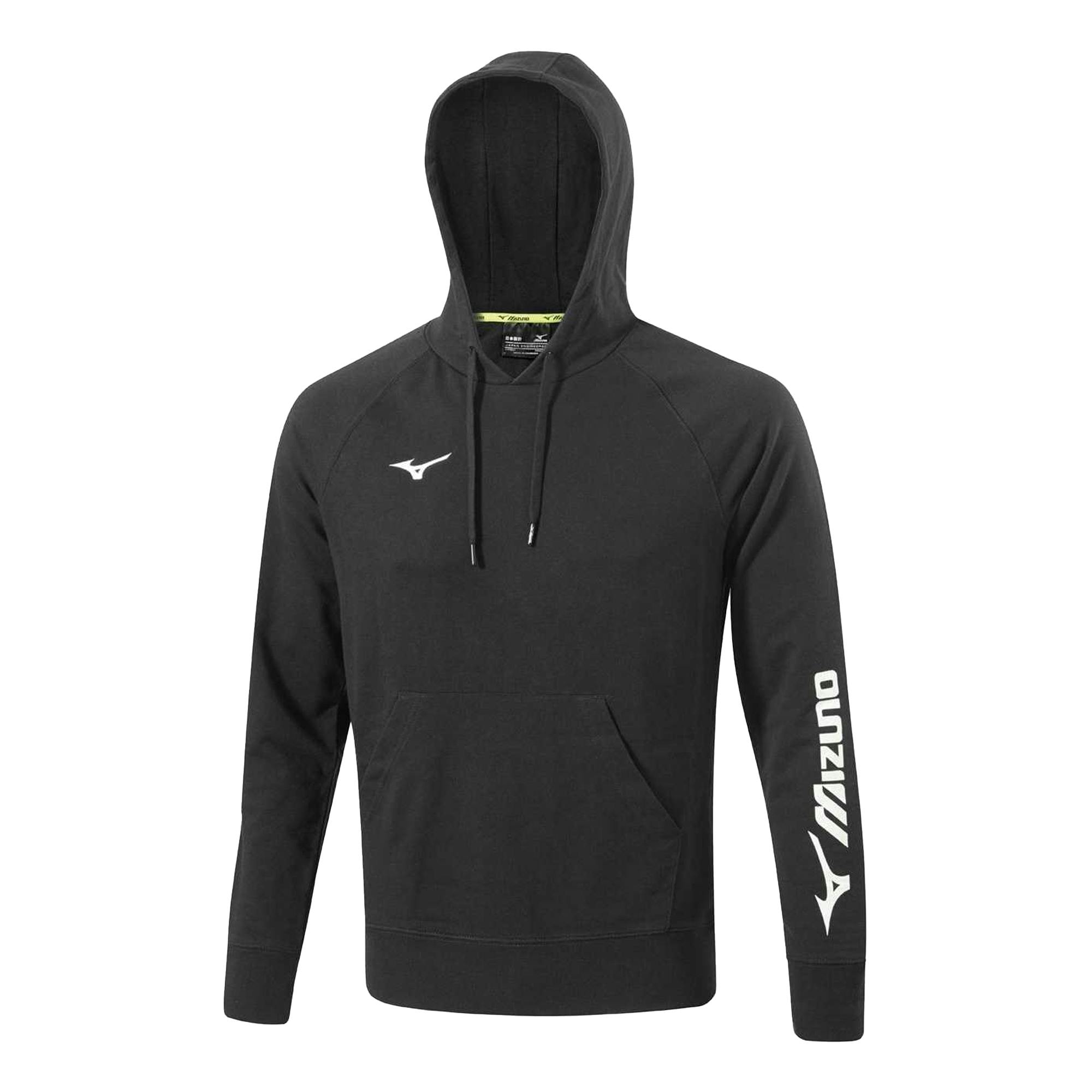 Mizuno Men's Black Terrycloth Hoodie - L - 70% Cotton/30% Polyester