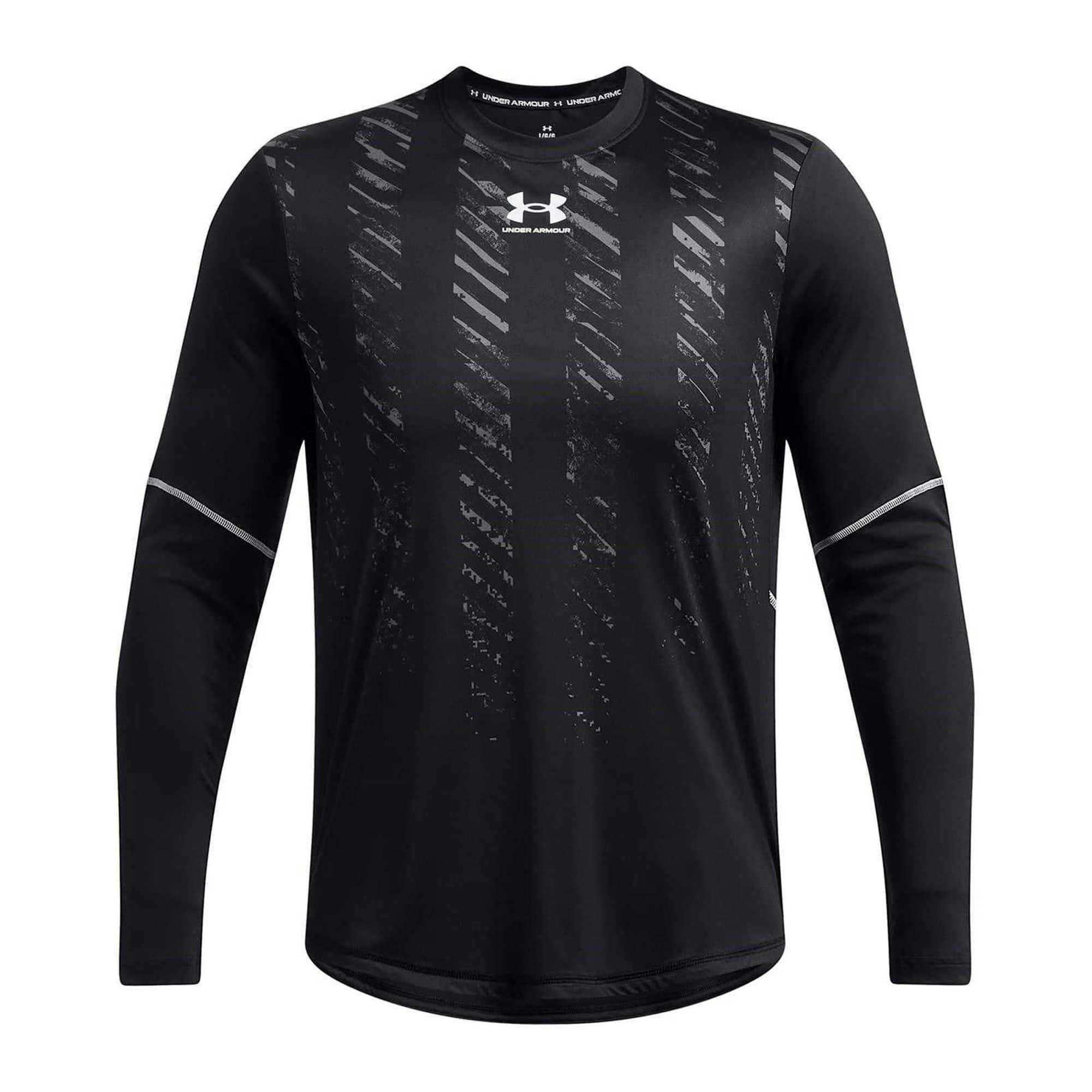 Under Armour Men's Black Regular Long-Sleeved T-Shirt - Xl - 100% Polyester