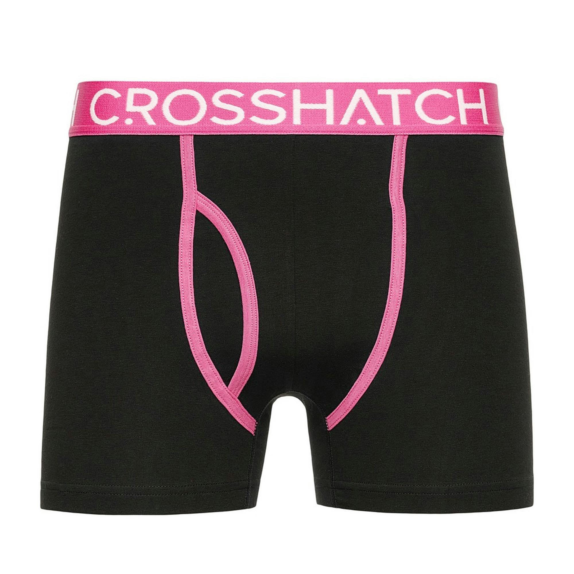 Crosshatch Men's Black Trioglow Boxer Shorts (Pack Of 3) - Xxl - 95% Cotton/5% Elastane