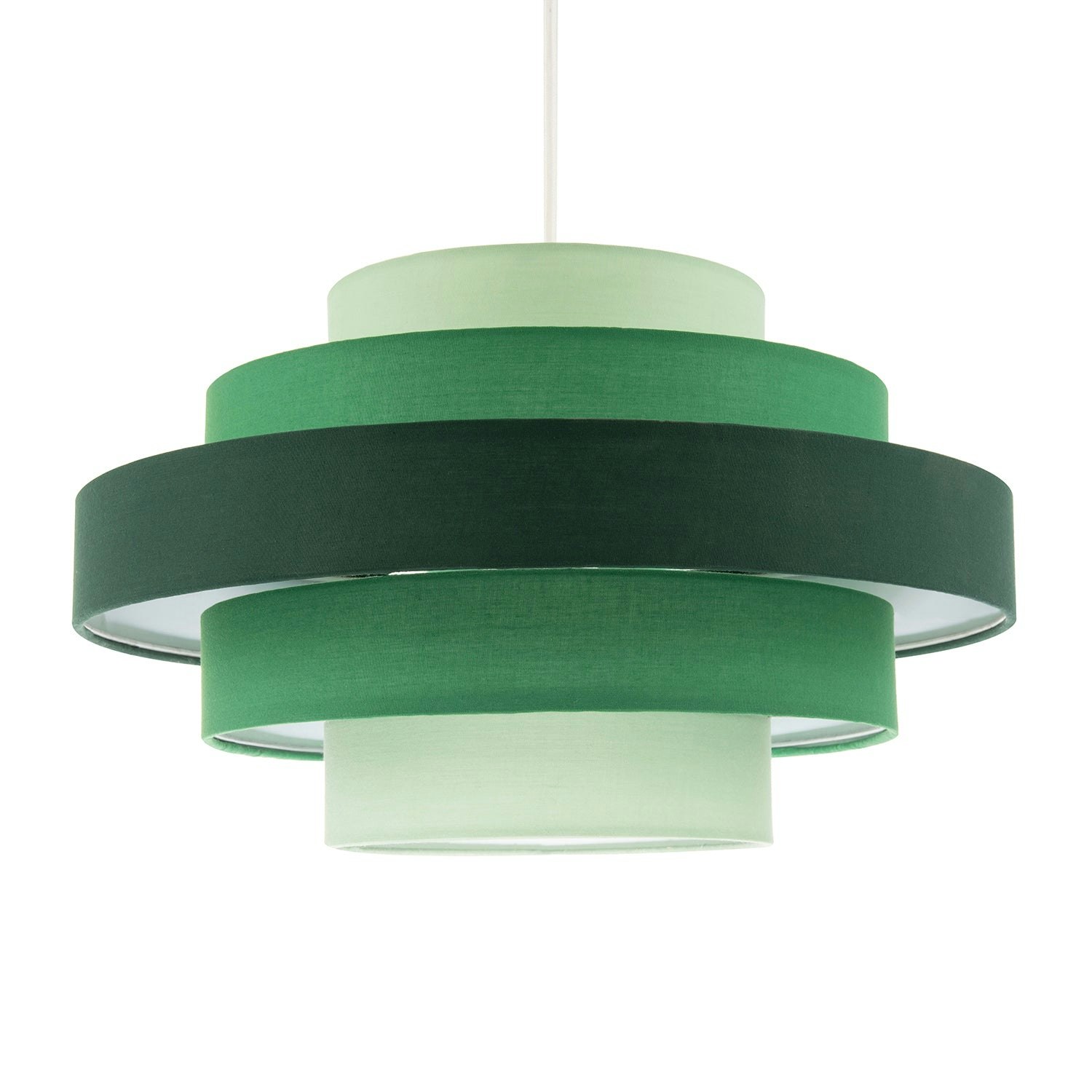 Happy Homewares Green Five Tier Pendant Lighting Shade With Various Cotton Rings
