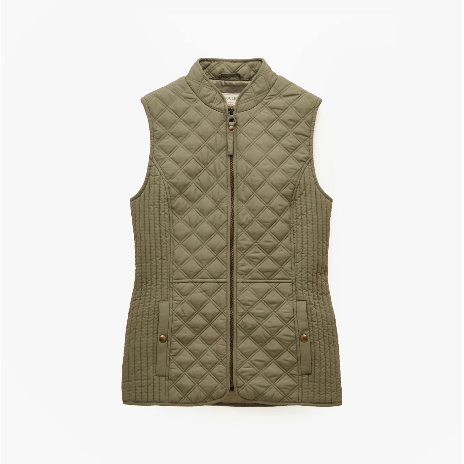 Joules Women's Green/Light Minx Gilets Khaki - Uk 12 - Khaki