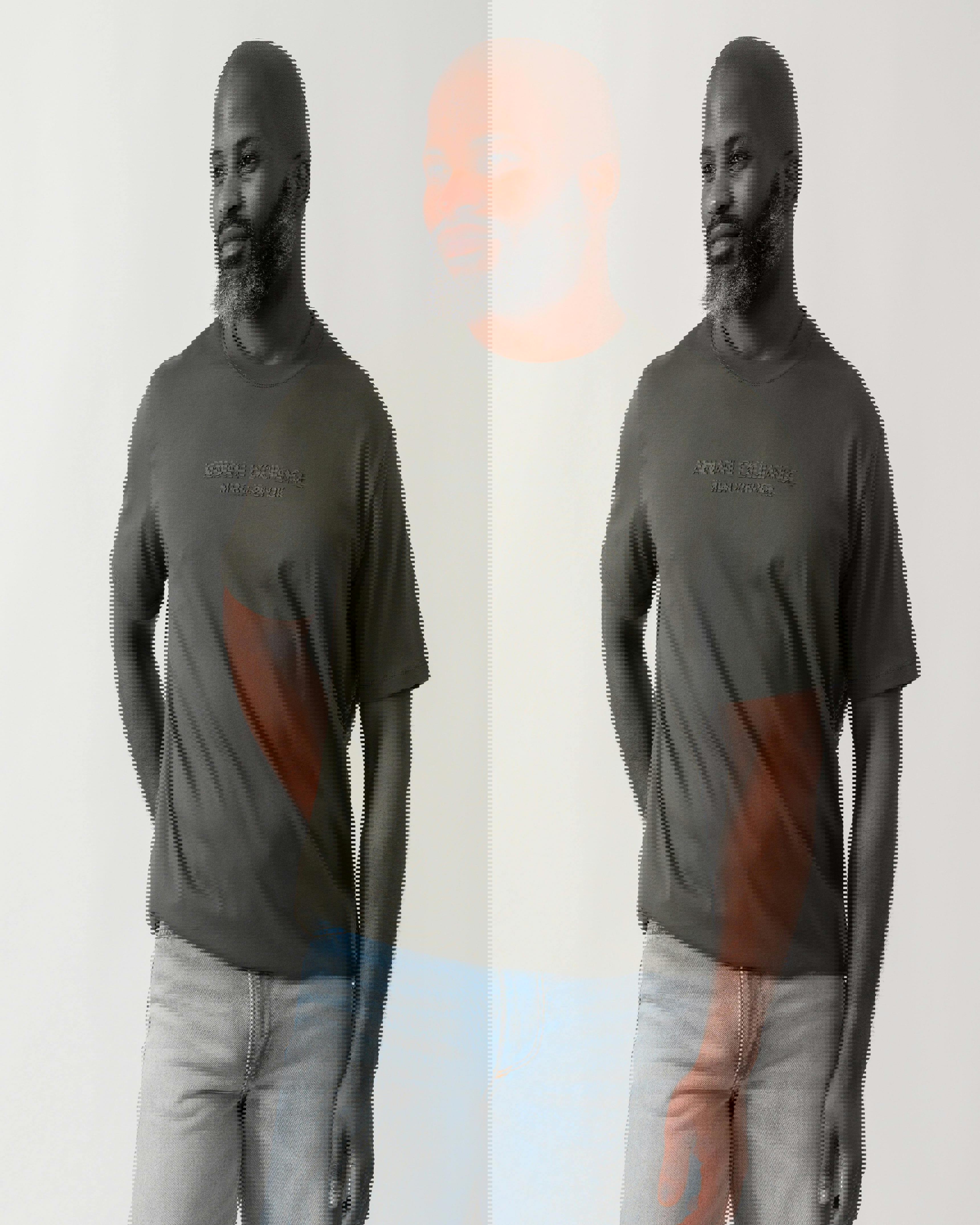 Armani Exchange Men's T-Shirt With Tonal Milano/New York Logo - Chimera M8317 - Chimera M8317 - Xl