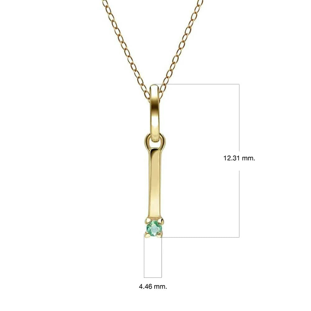 Gemondo Yellow/Gold Initial Emerald Letter Necklace In 9Ct - I