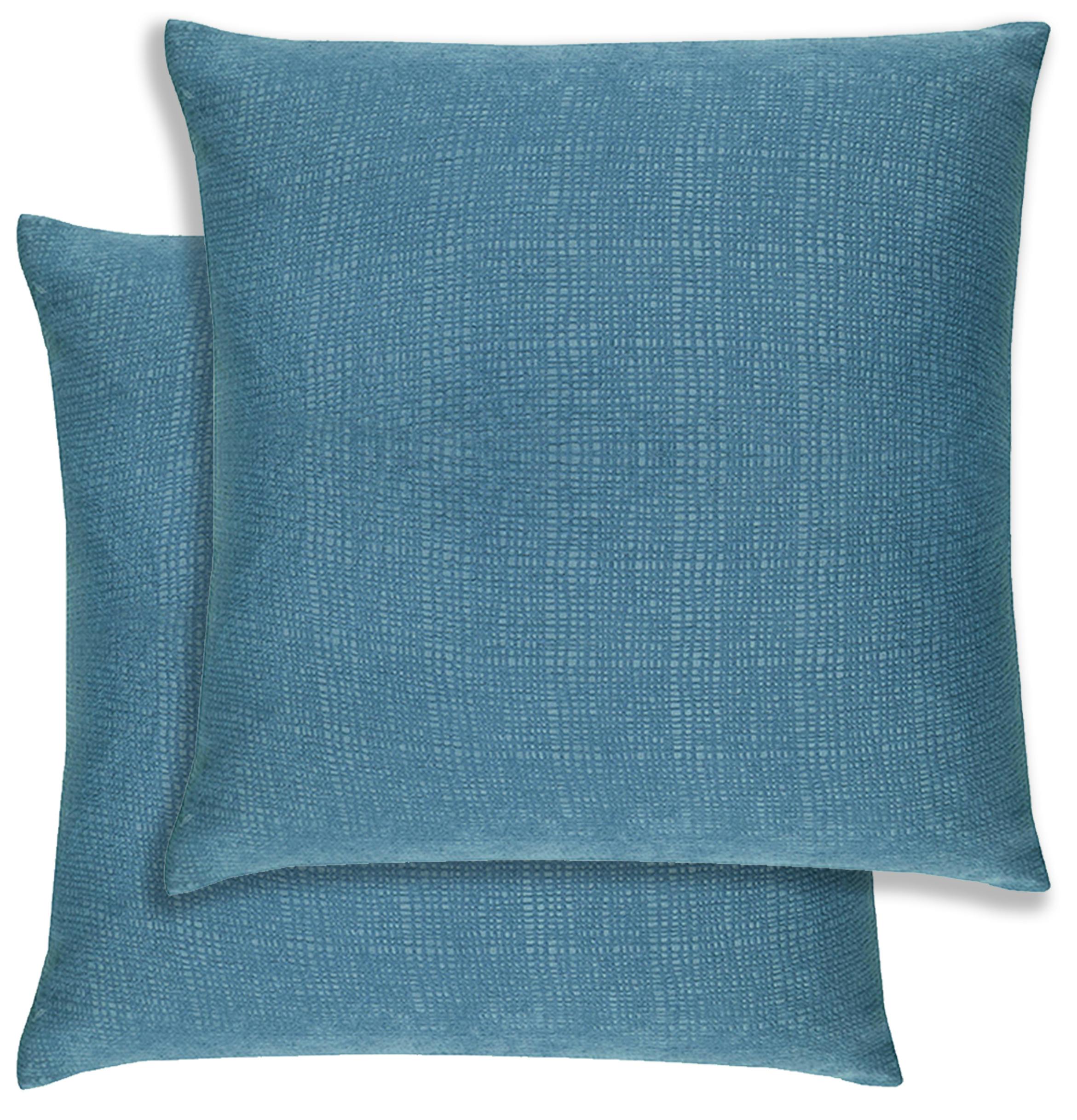 Enhanced Living Pair Of Matrix Textured Double Sided Zip Opening Piped Edge Cushion Covers - 43X43cm - Cases Only - Teal