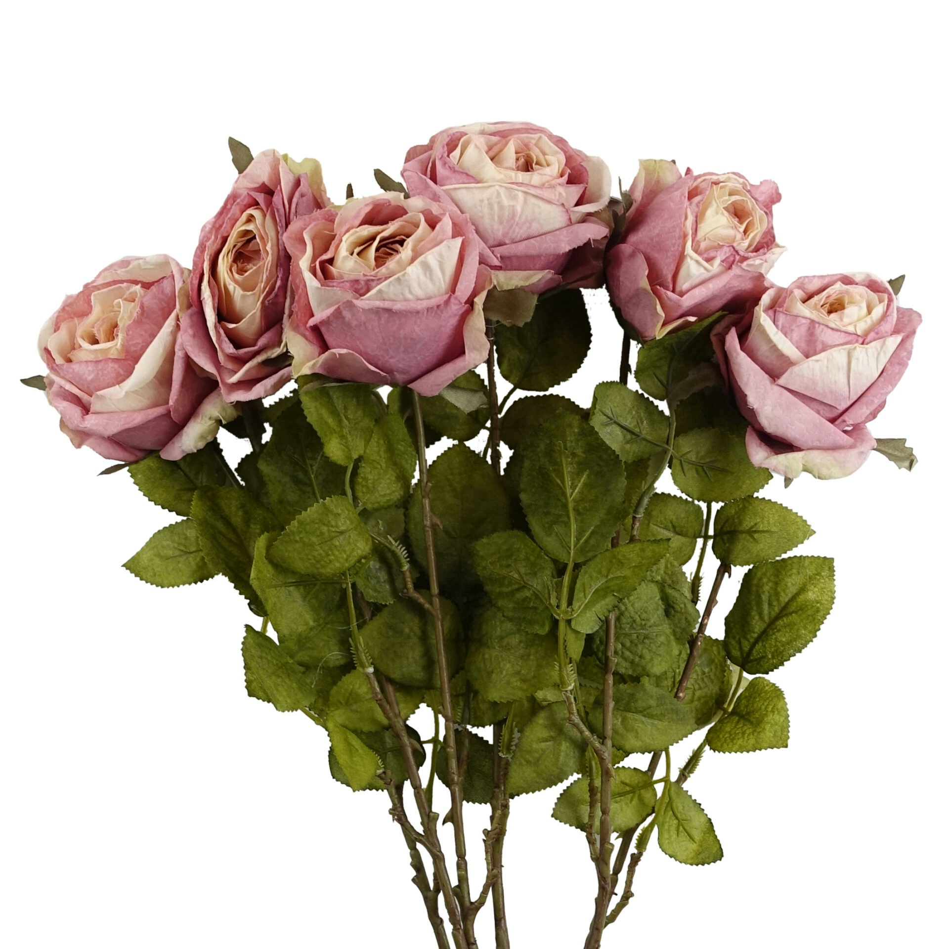 Leaf Light/Pink Pack Of 6 X 70Cm Artificial Rose - 6 X 70Cm Rose - 70Cm
