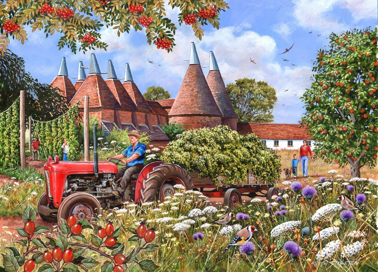 The House Of Puzzles Oast Houses - Big 500 Piece Jigsaw Puzzle