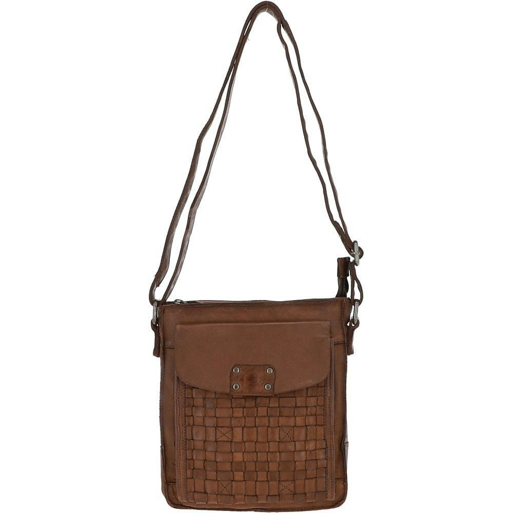 Ashwood Vintage Woven Leather Crossbody Bag - Taupe - One Size - Leather