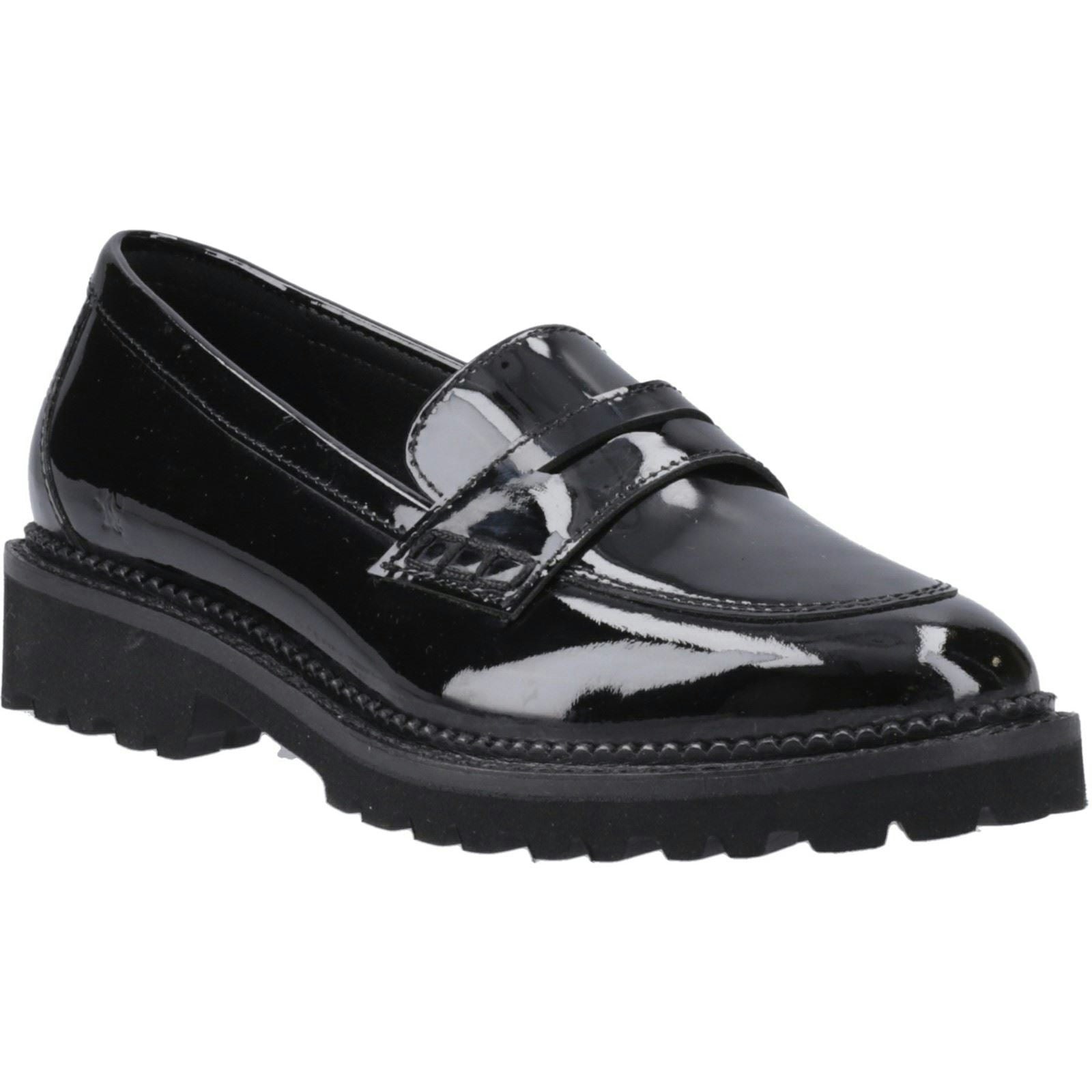 Hush Puppies Girls Black Grazia Leather 'S Loafers - Size 4