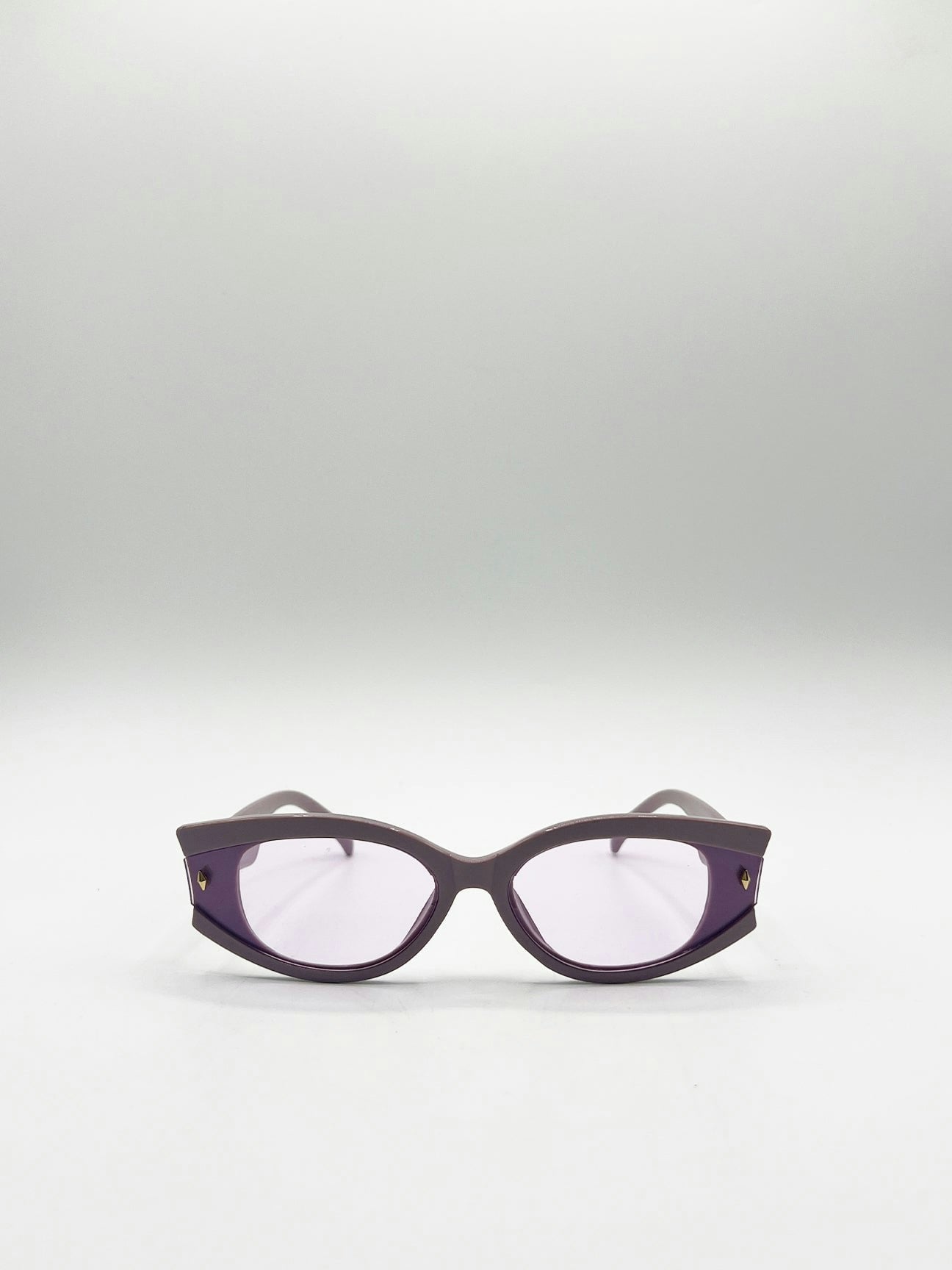 Svnx Purple Oval Rectangular Vintage Sunglasses In - One Size