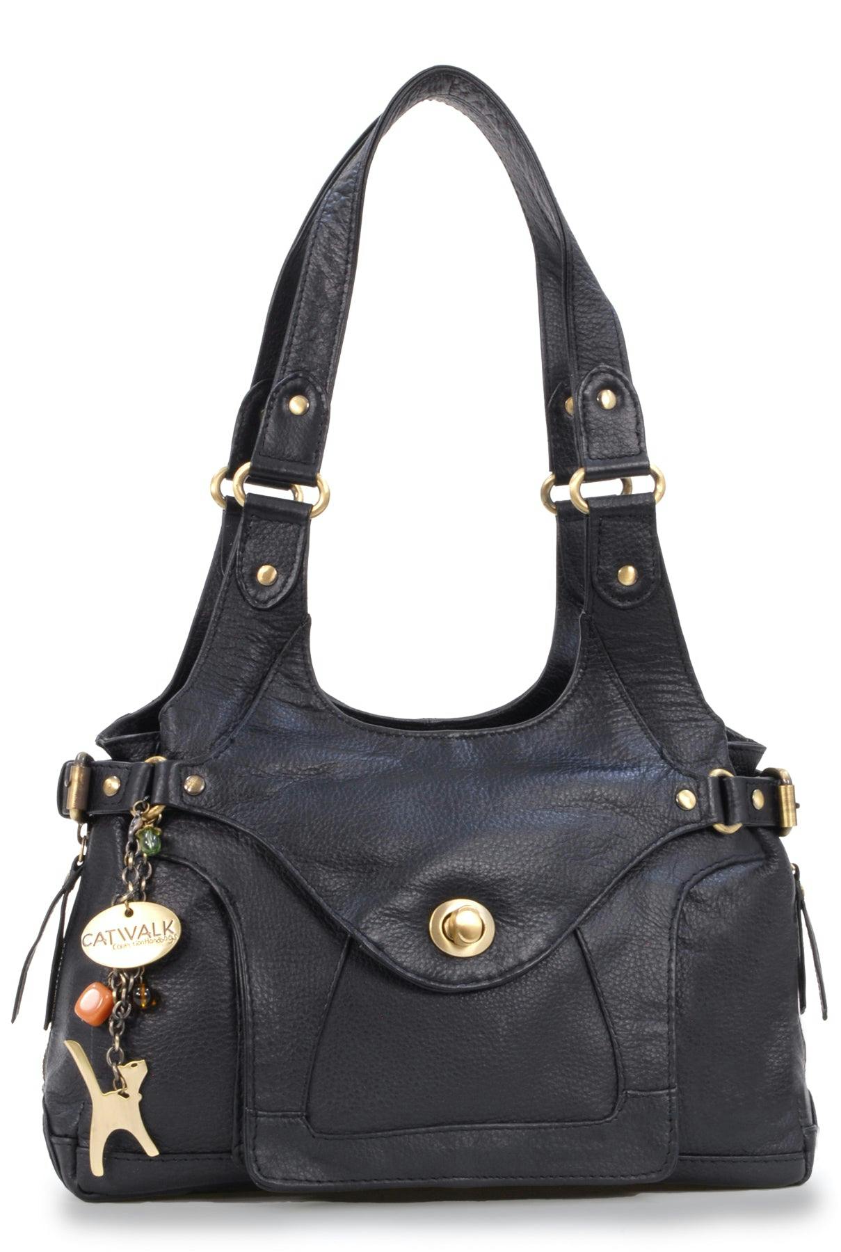 Catwalk Collection Handbags Black Roxanna - Shoulder Bag