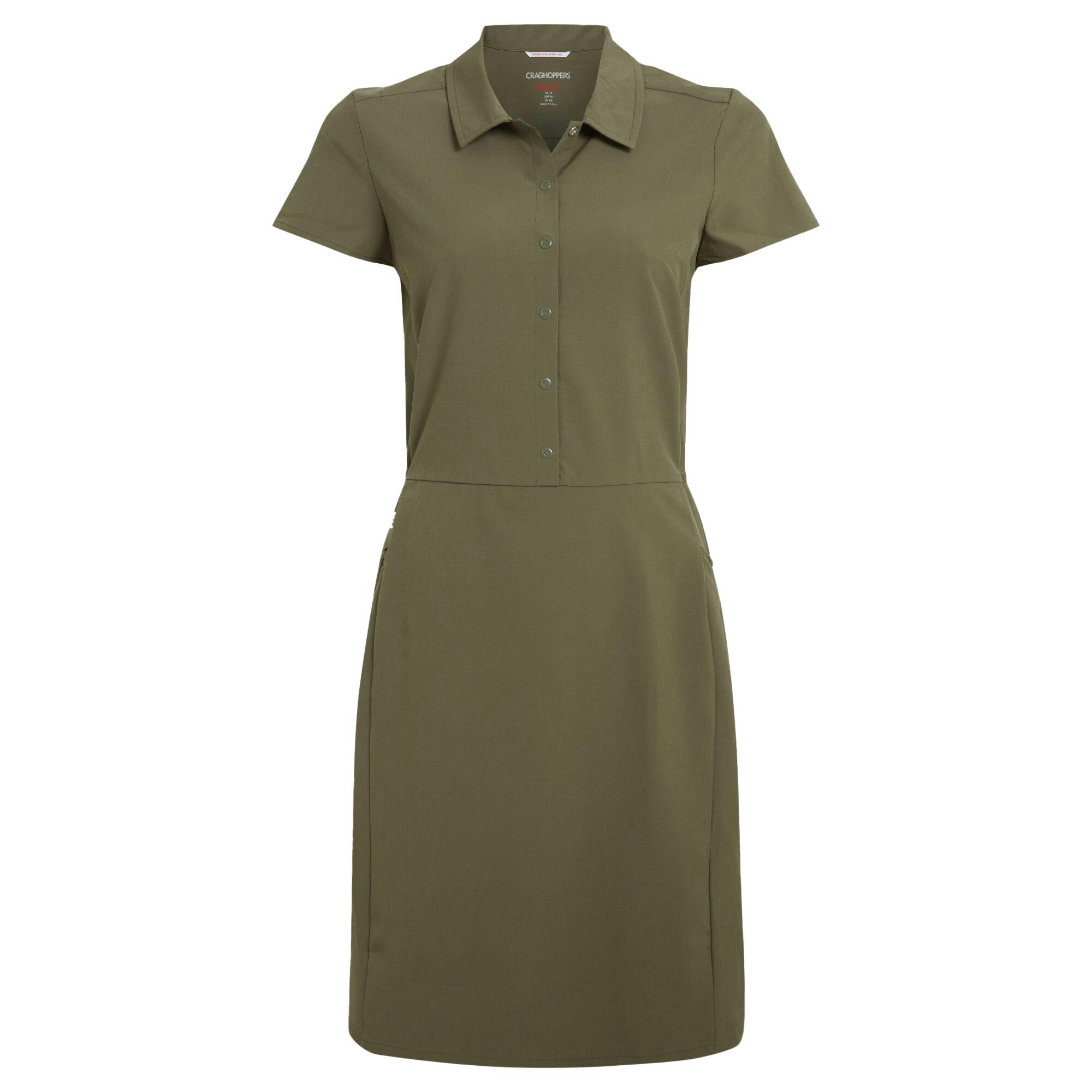 Craghoppers Women's Pro Iv Nosilife Dress - Wild Olive - 18 Uk - Wild Olive - 91% Recycled Polyester/9% Elastane