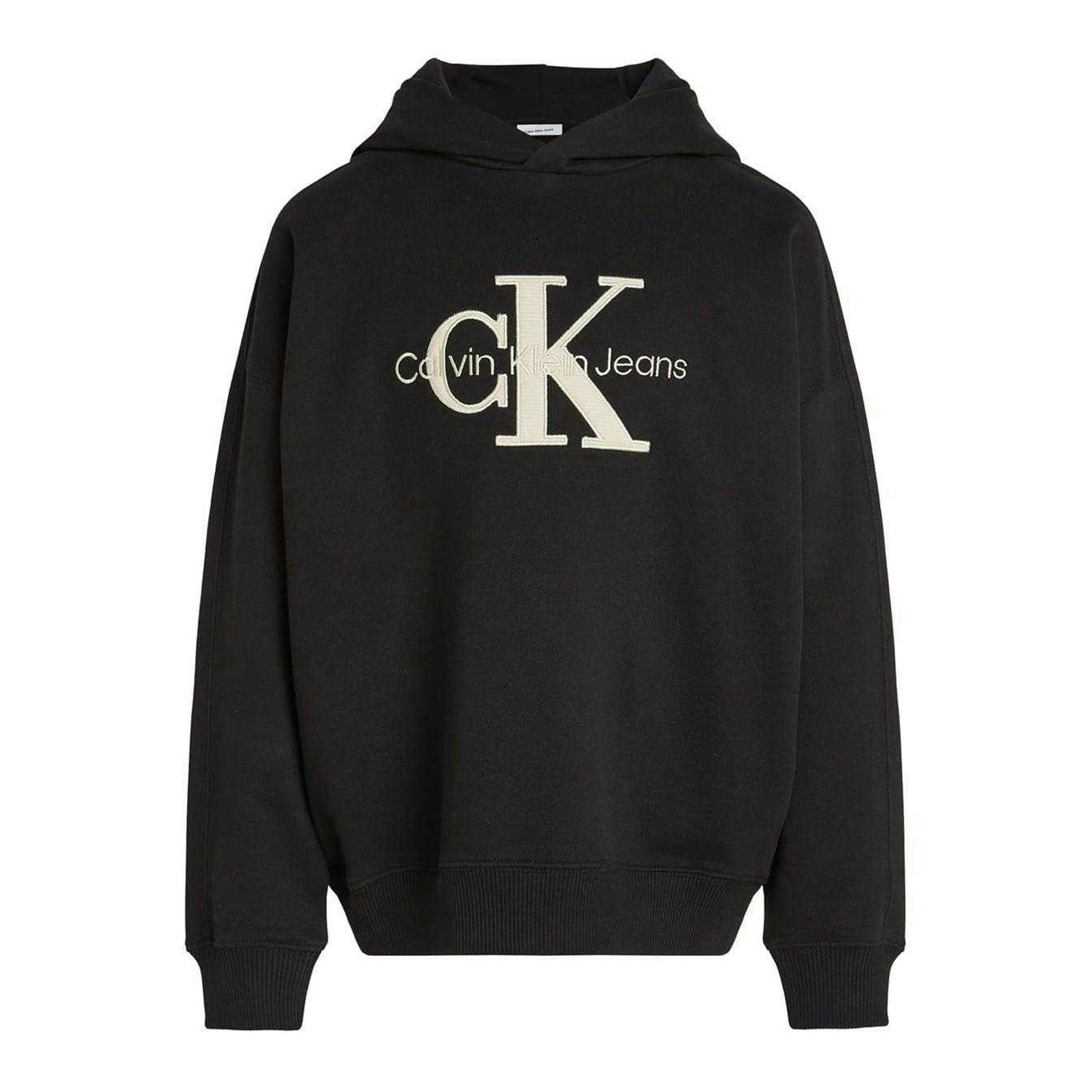 Calvin Klein Black Kids Hooded Regular Hoodie - 8 Years - 100% Cotton