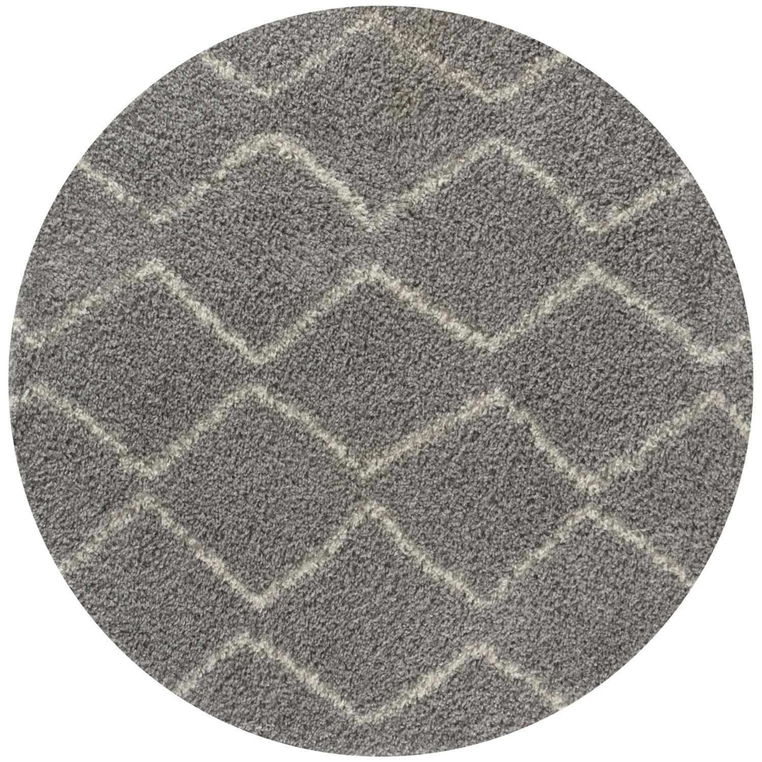 The Rugs Grey Moroccan Shaggy Rug | 810 - Ø 120 Cm